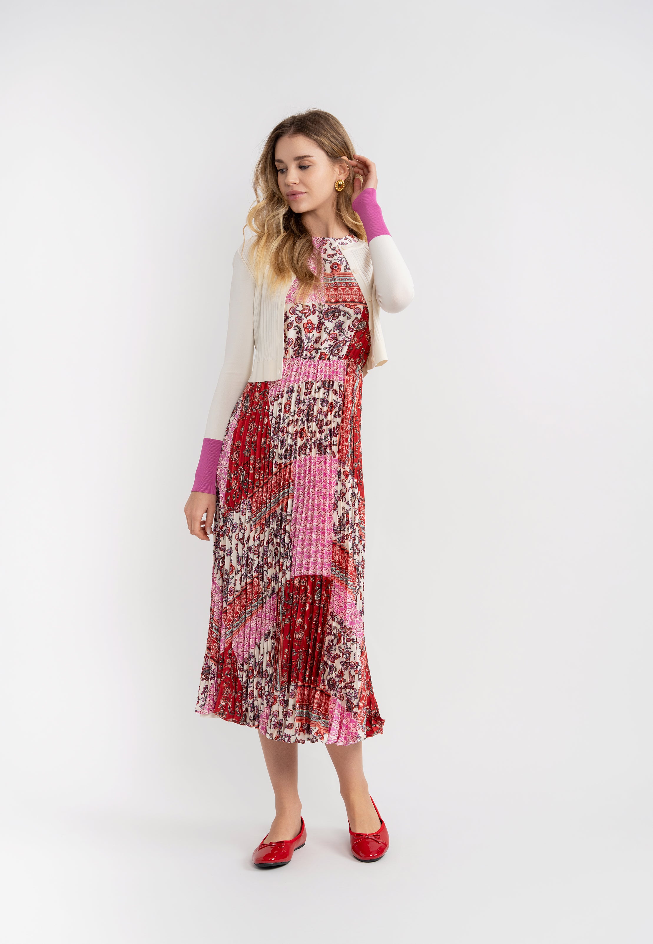 Pleated Jumper with Cardigan Set in by Aspect