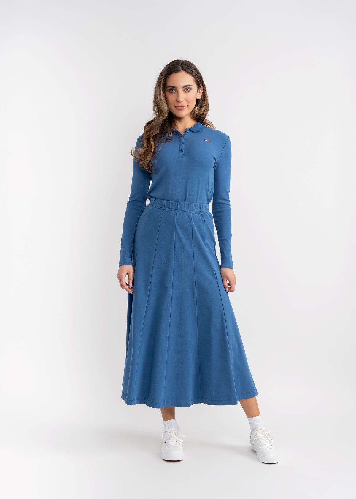 Fine Rib Polo Top in by 5 Stars