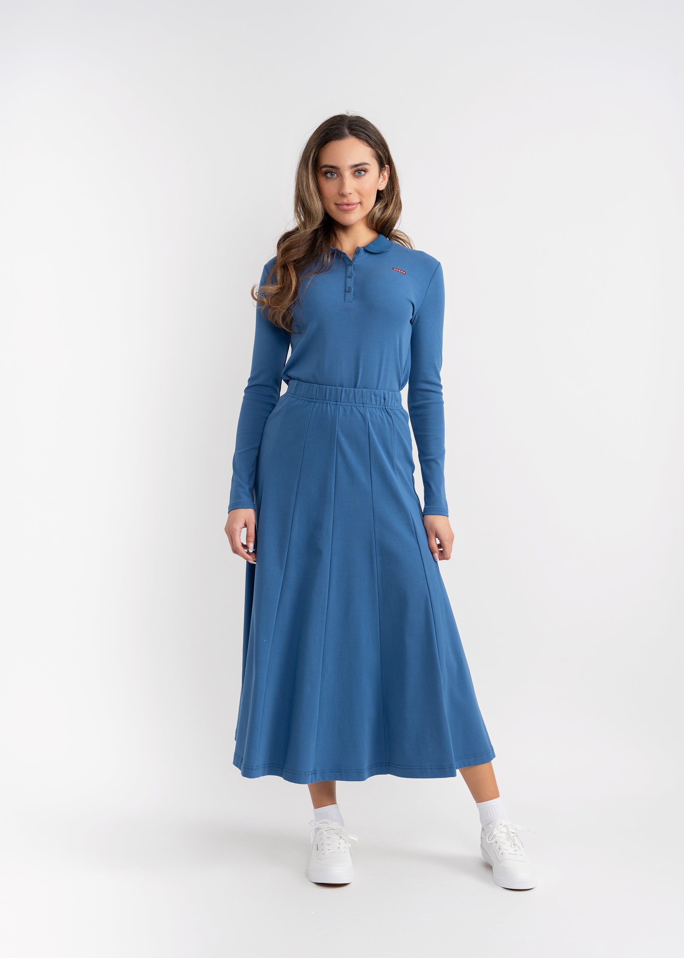 Fine Rib Polo Top in by 5 Stars