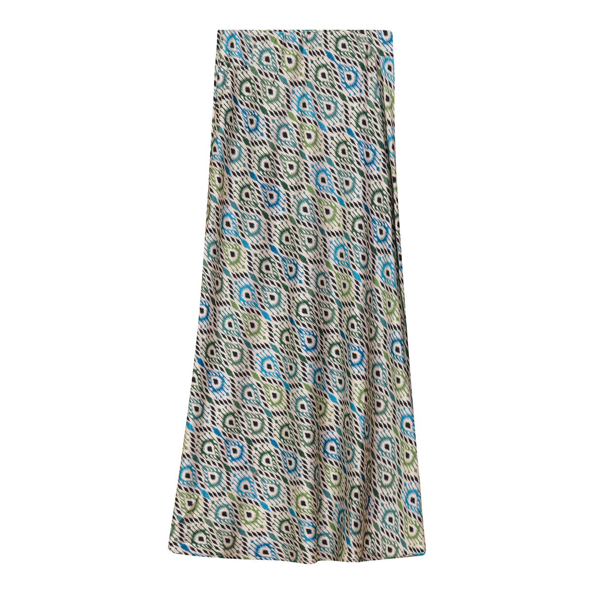 Woven Printed Midi Skirt in Blue by Aspect