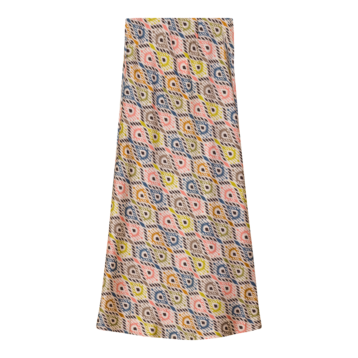 Woven Printed Midi Skirt in Coffee by Aspect