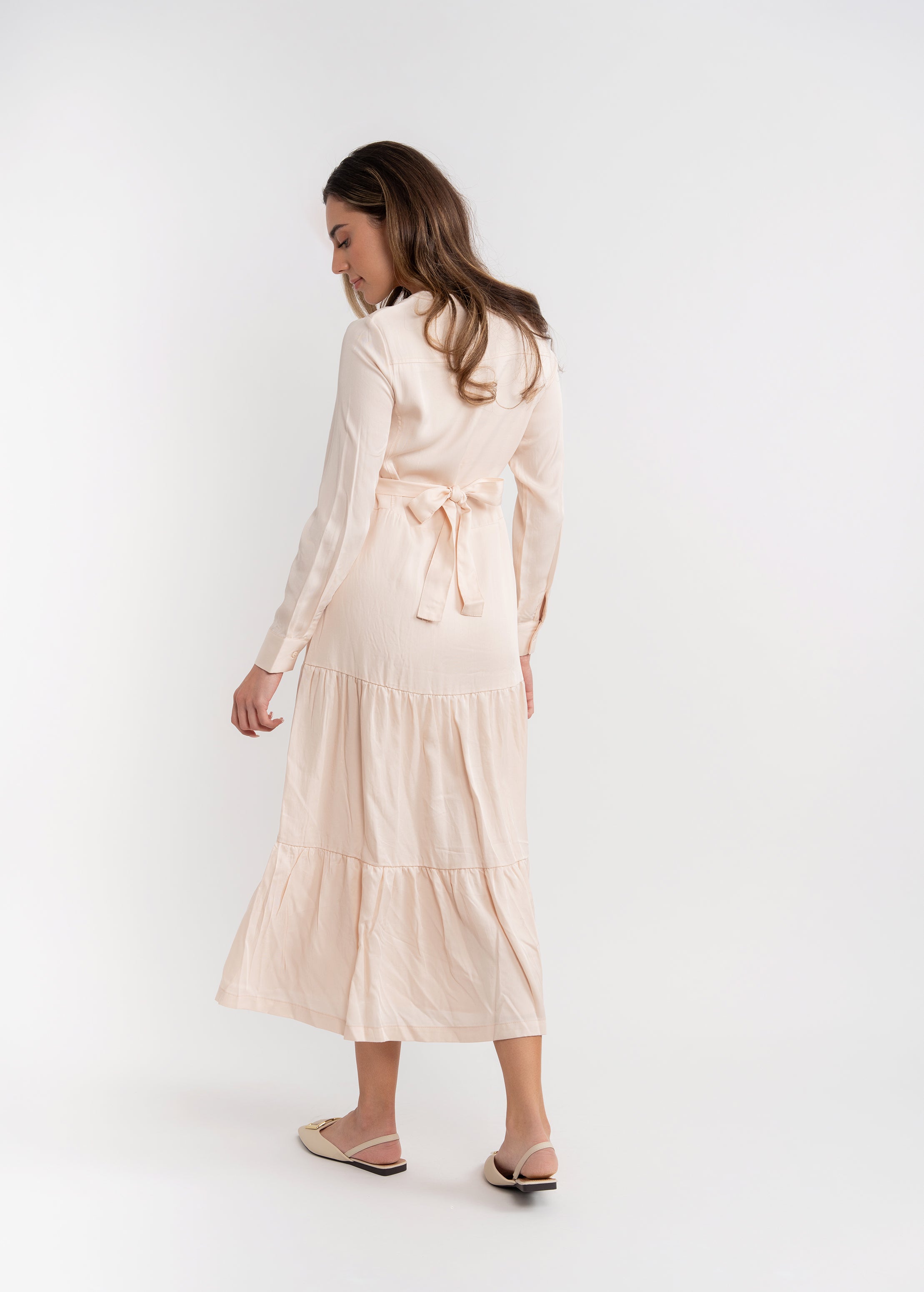 Woven Tiered Belt Dress in by NOX-NY