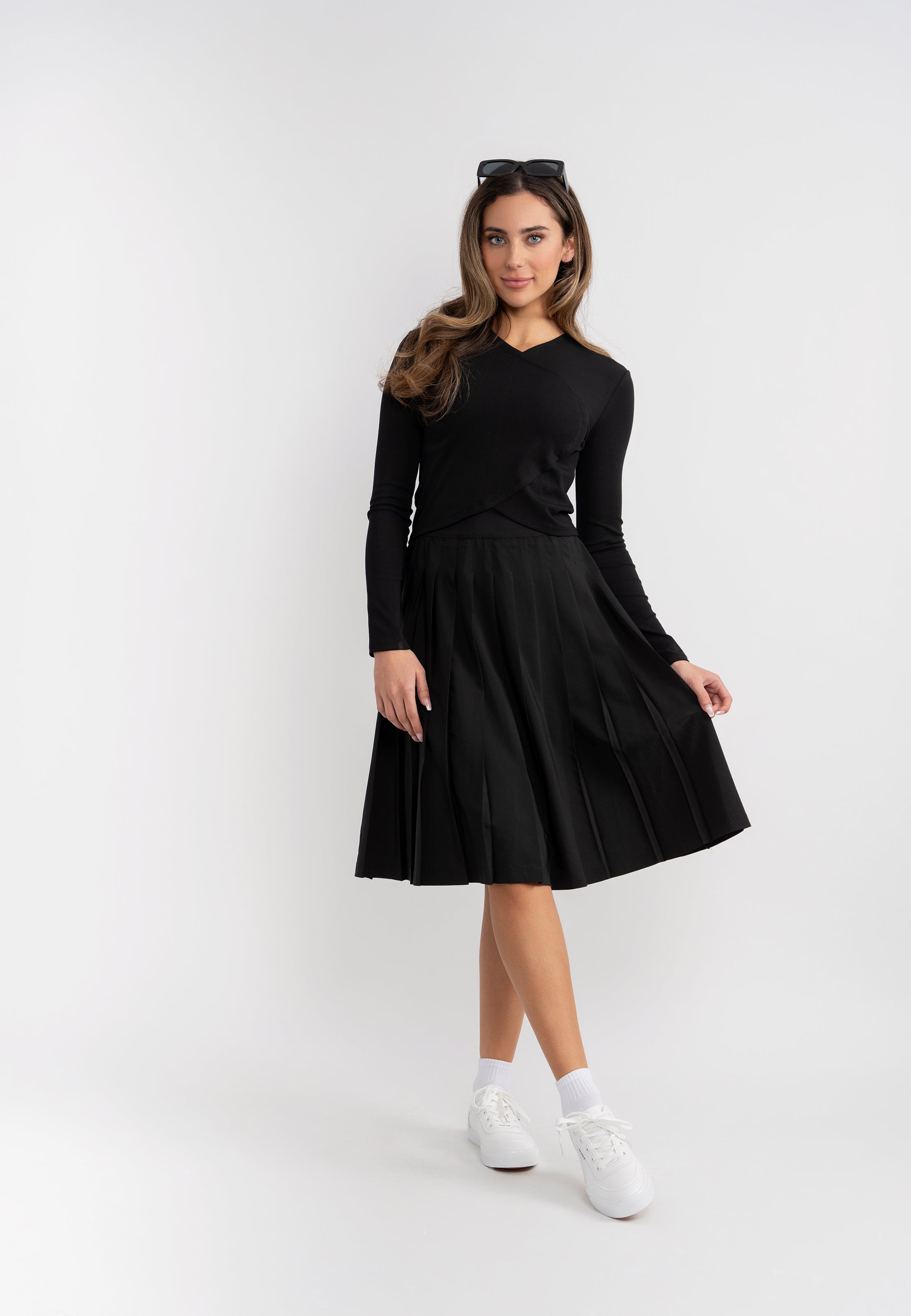 Pull On Pleated Skirt in by Aspect