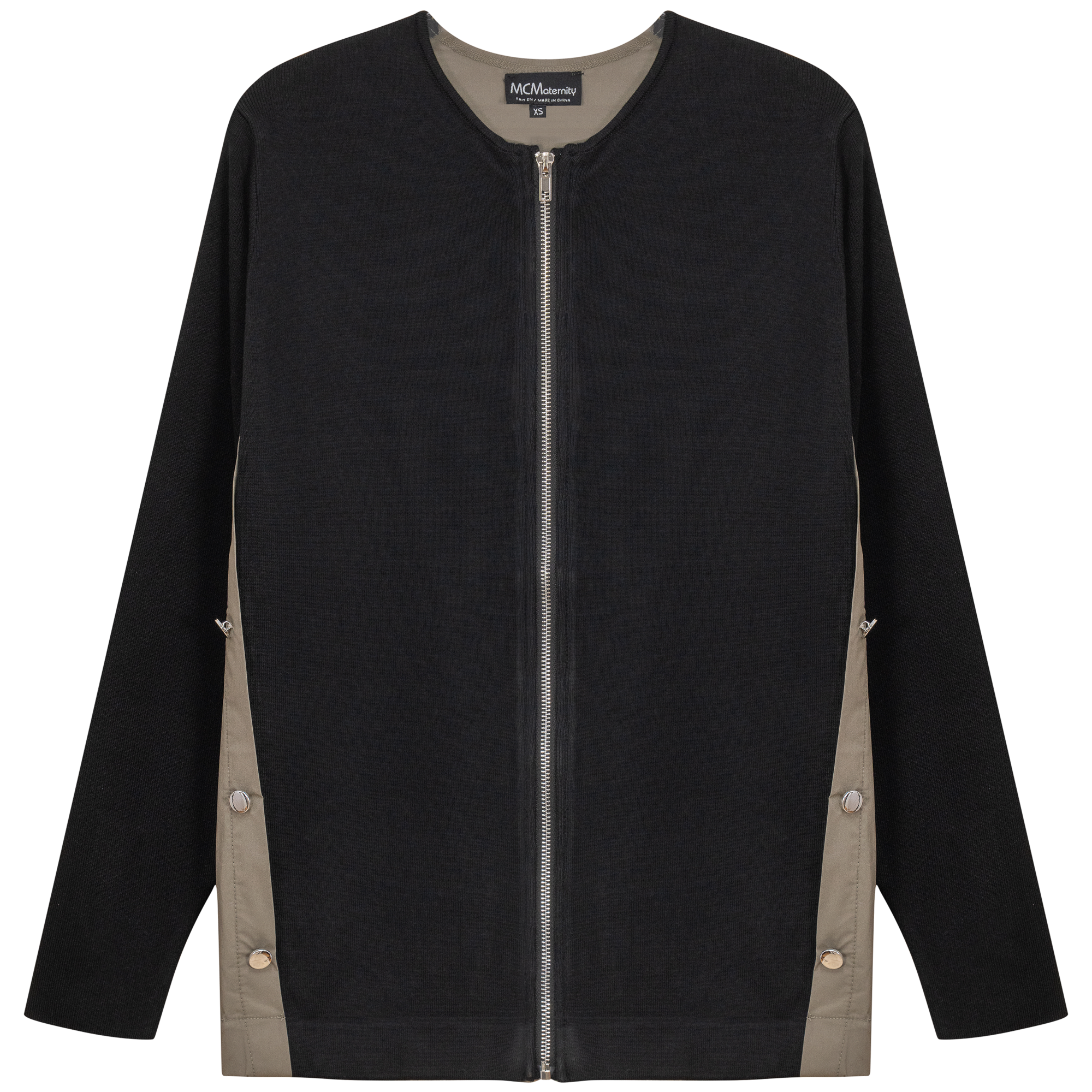 Maternity Knit Shirting Zipper Jacket in by MCM