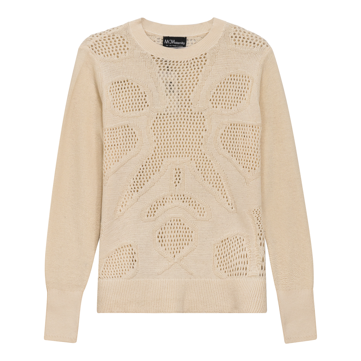 Maternity Knitted Boucle Sweater in Cream by MCM