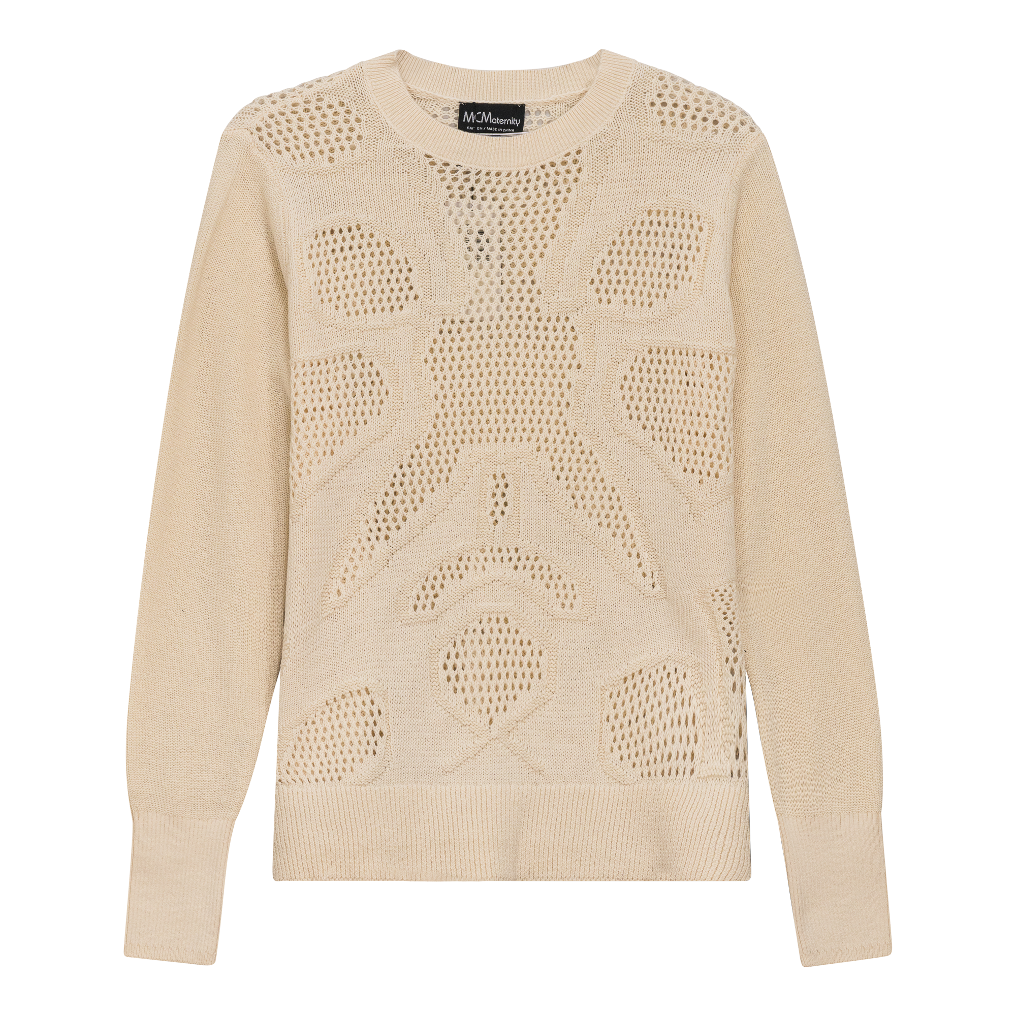 Maternity Knitted Boucle Sweater in Cream by MCM