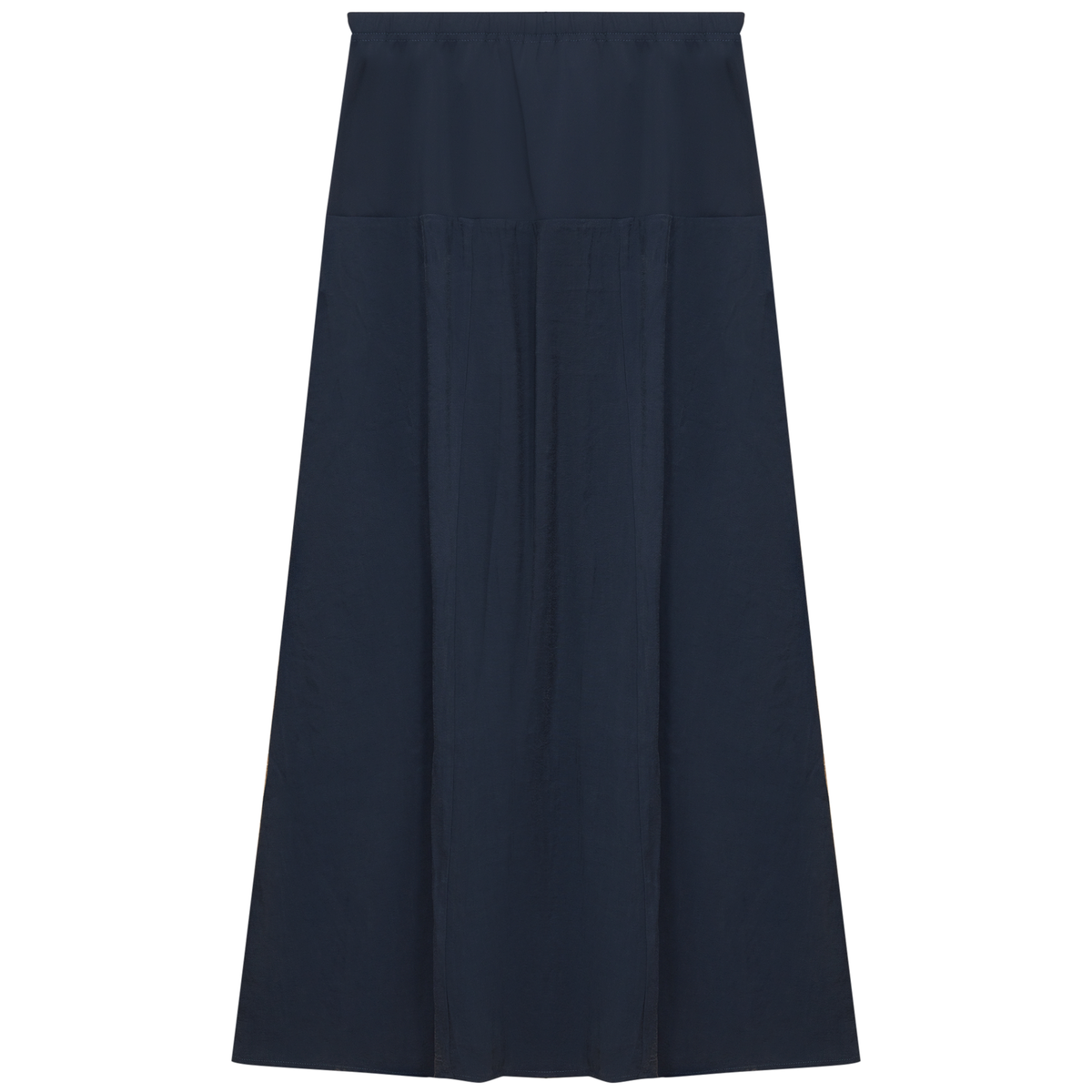 Maternity Maxi Copper Tencel Panel Skirt in Midnight Blue by MCM