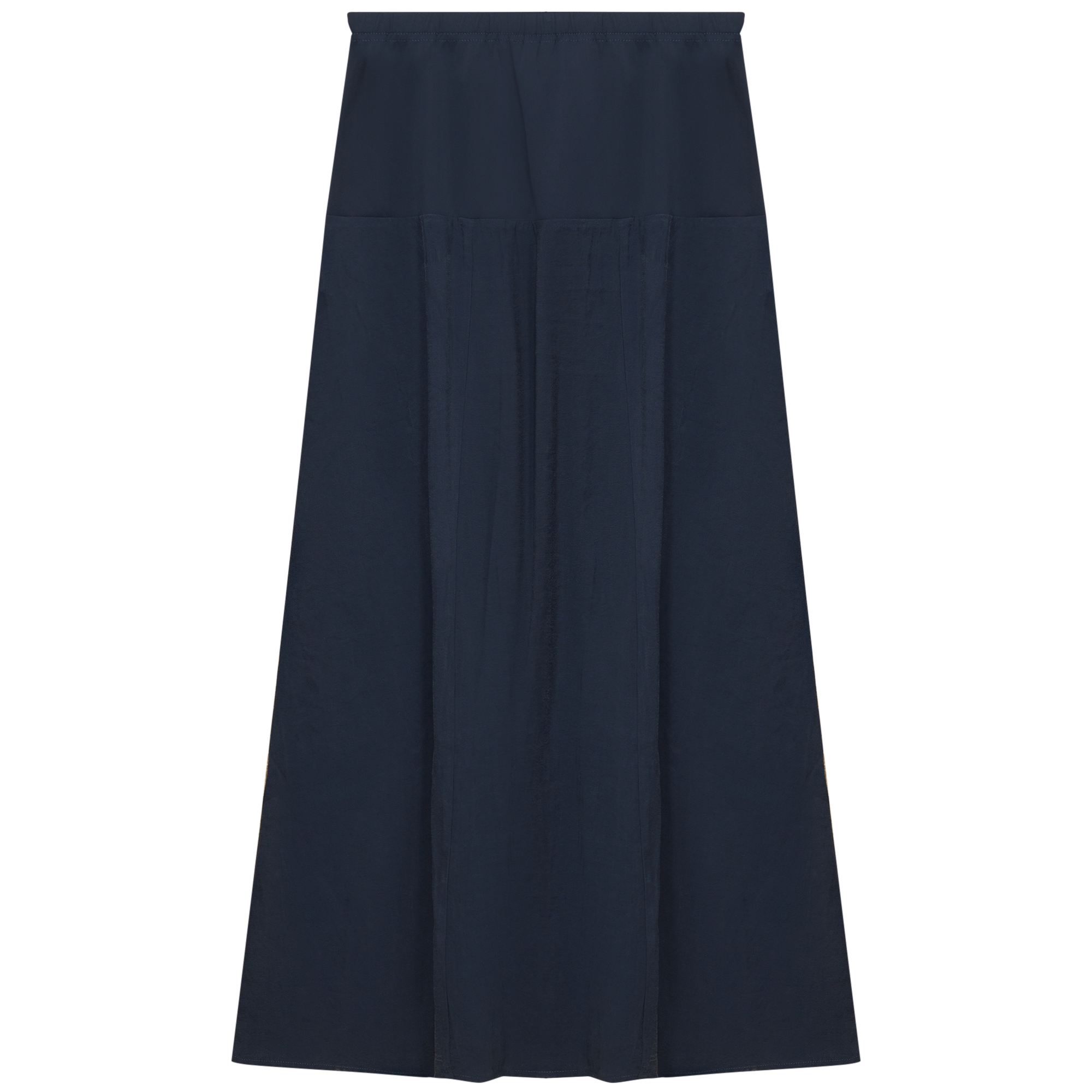 Maternity Maxi Copper Tencel Panel Skirt in Midnight Blue by MCM