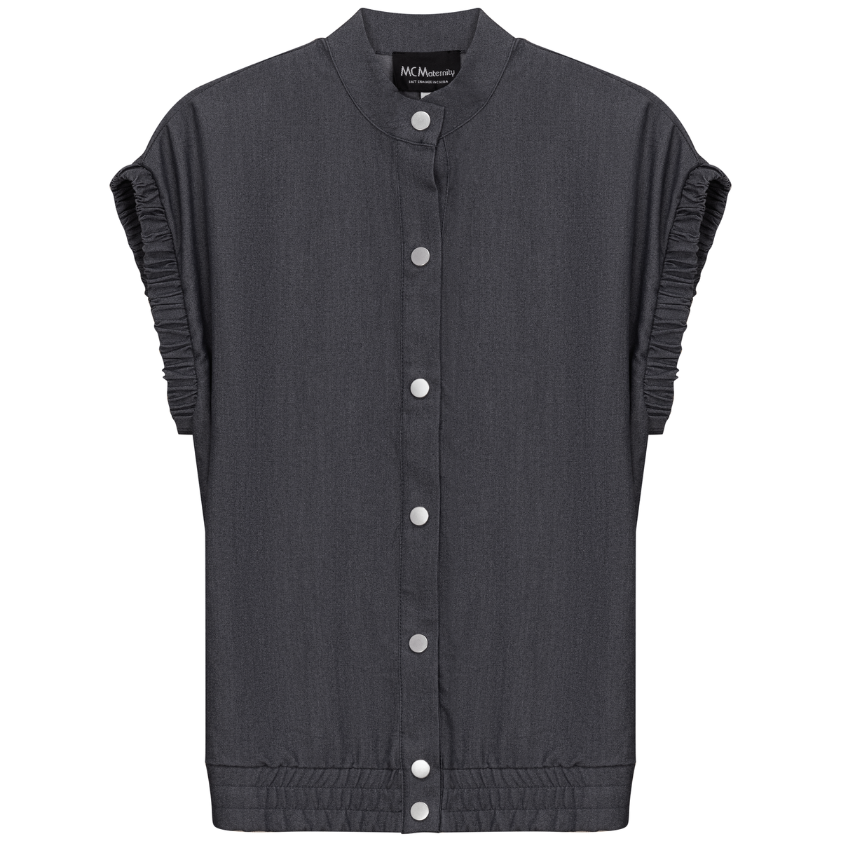 Maternity Denim Jacket Vest in Black Denim by MCM