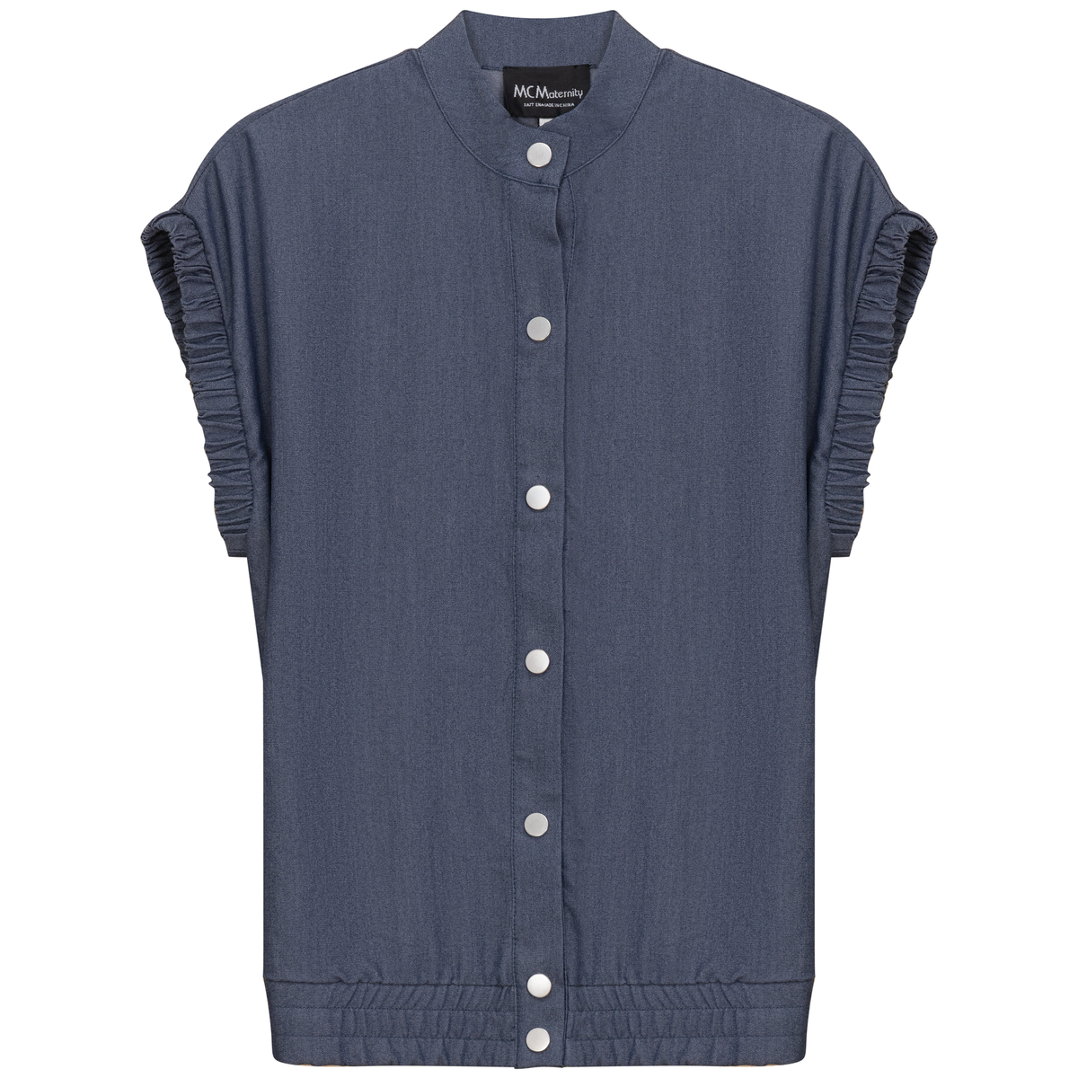 Maternity Denim Jacket Vest in Dark Denim by MCM