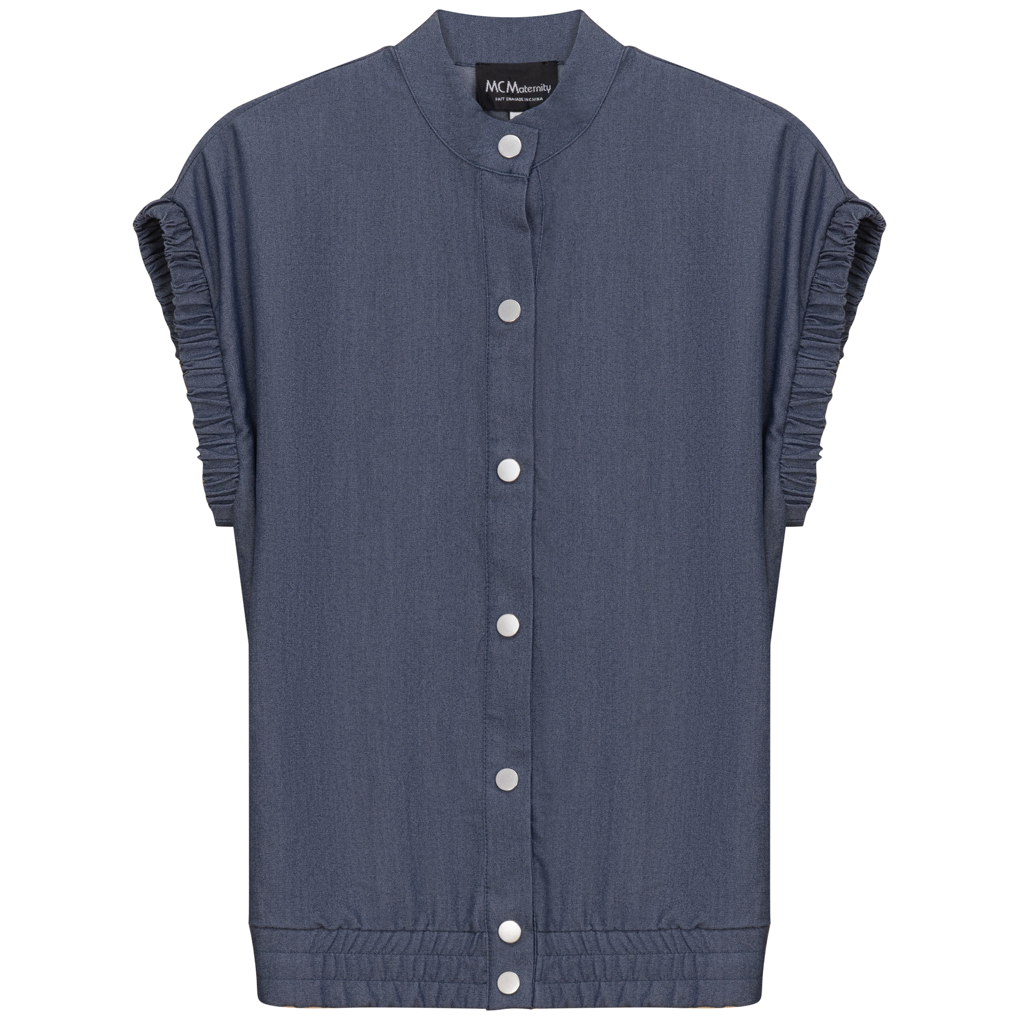 Maternity Denim Jacket Vest in Dark Denim by MCM