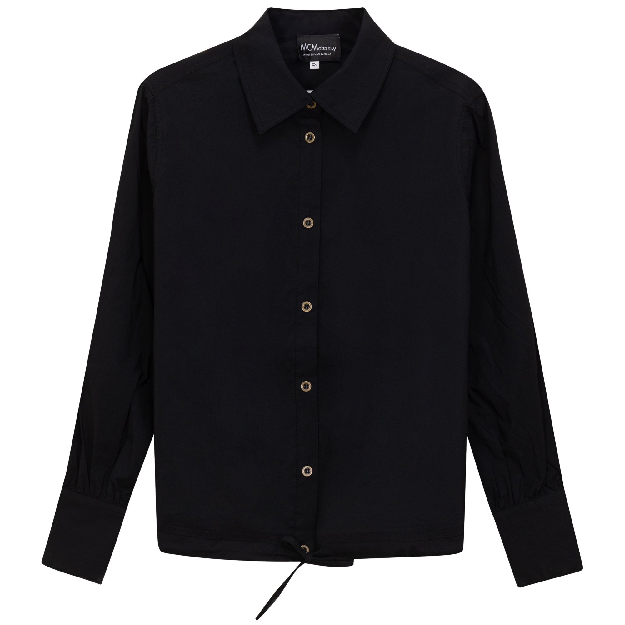 Maternity Cotton Bungee Blouse in Black by MCM