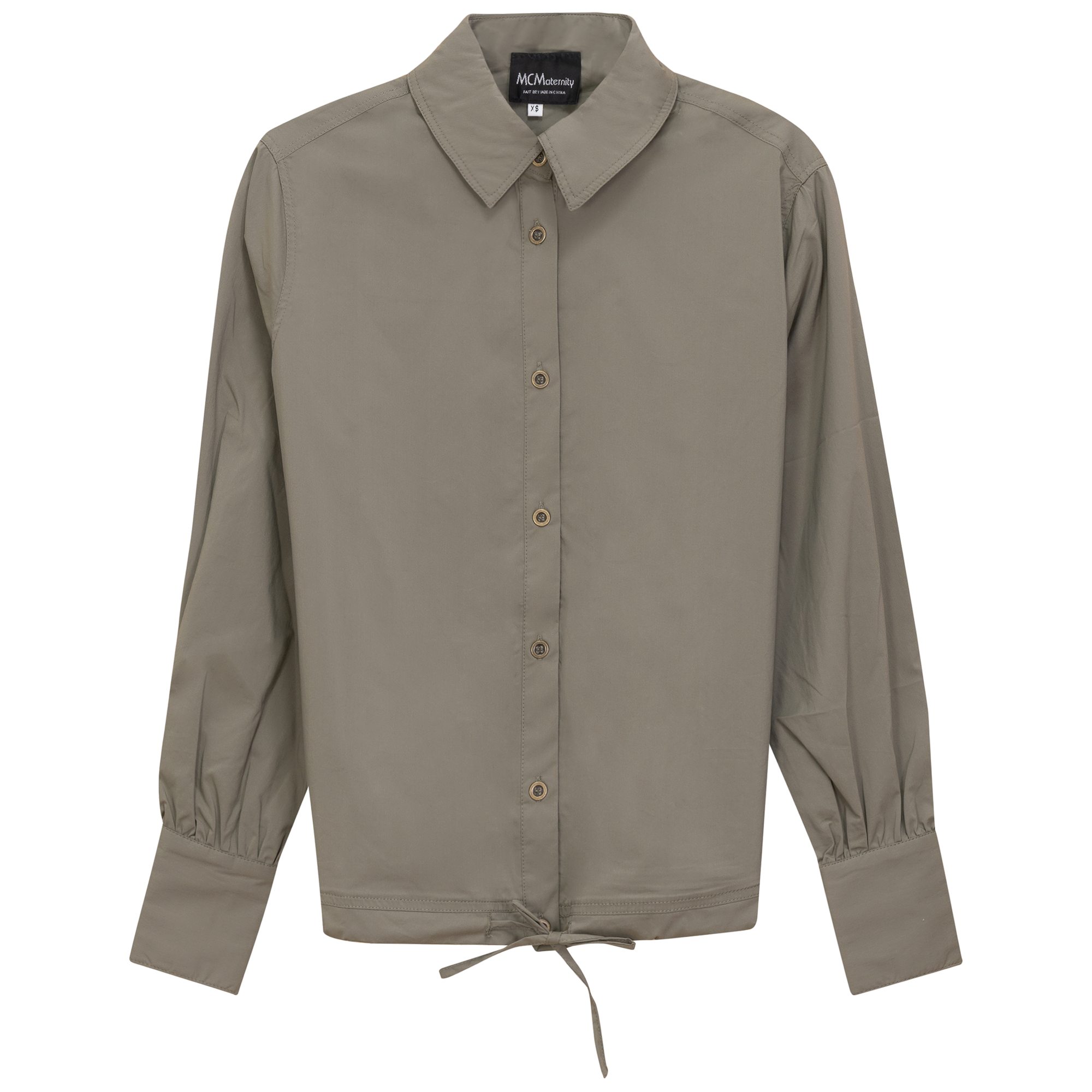 Maternity Cotton Bungee Blouse in Stone by MCM