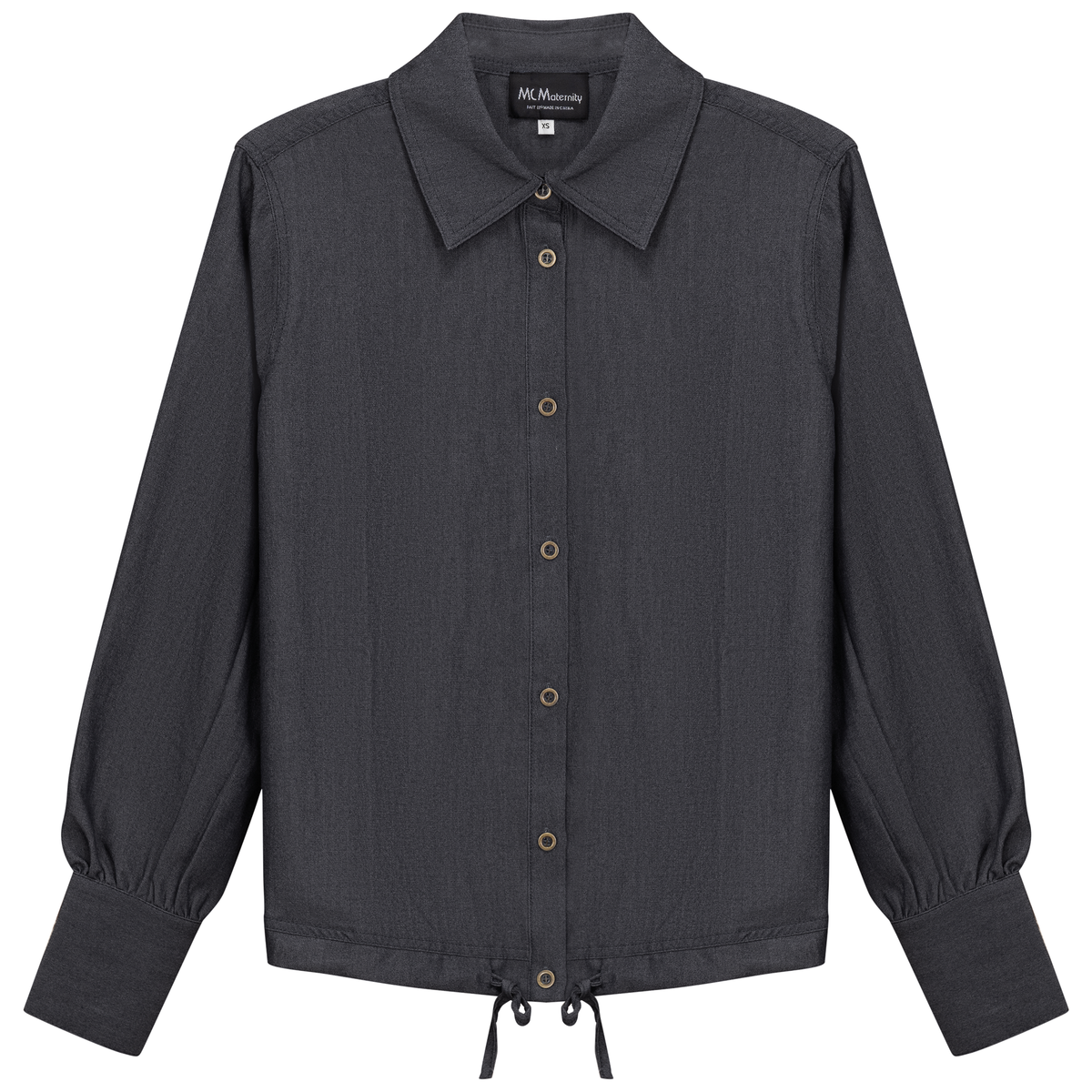 Maternity Denim Bungee Blouse in Black Denim by MCM