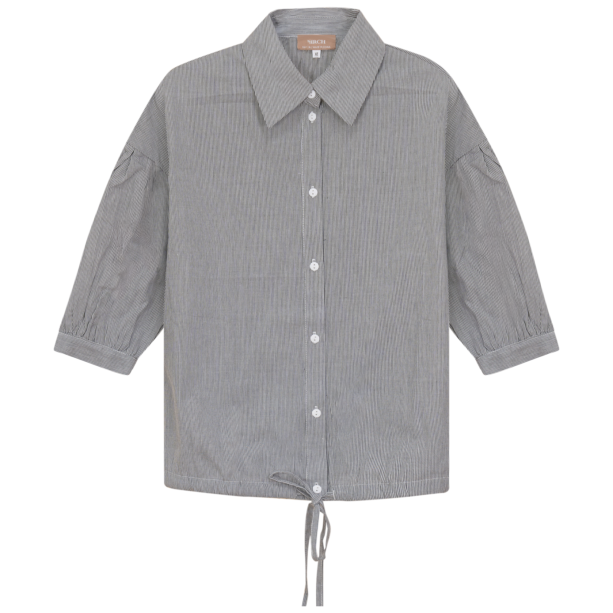 Maternity Striped Cropped Bungee Blouse in Black White by Birch