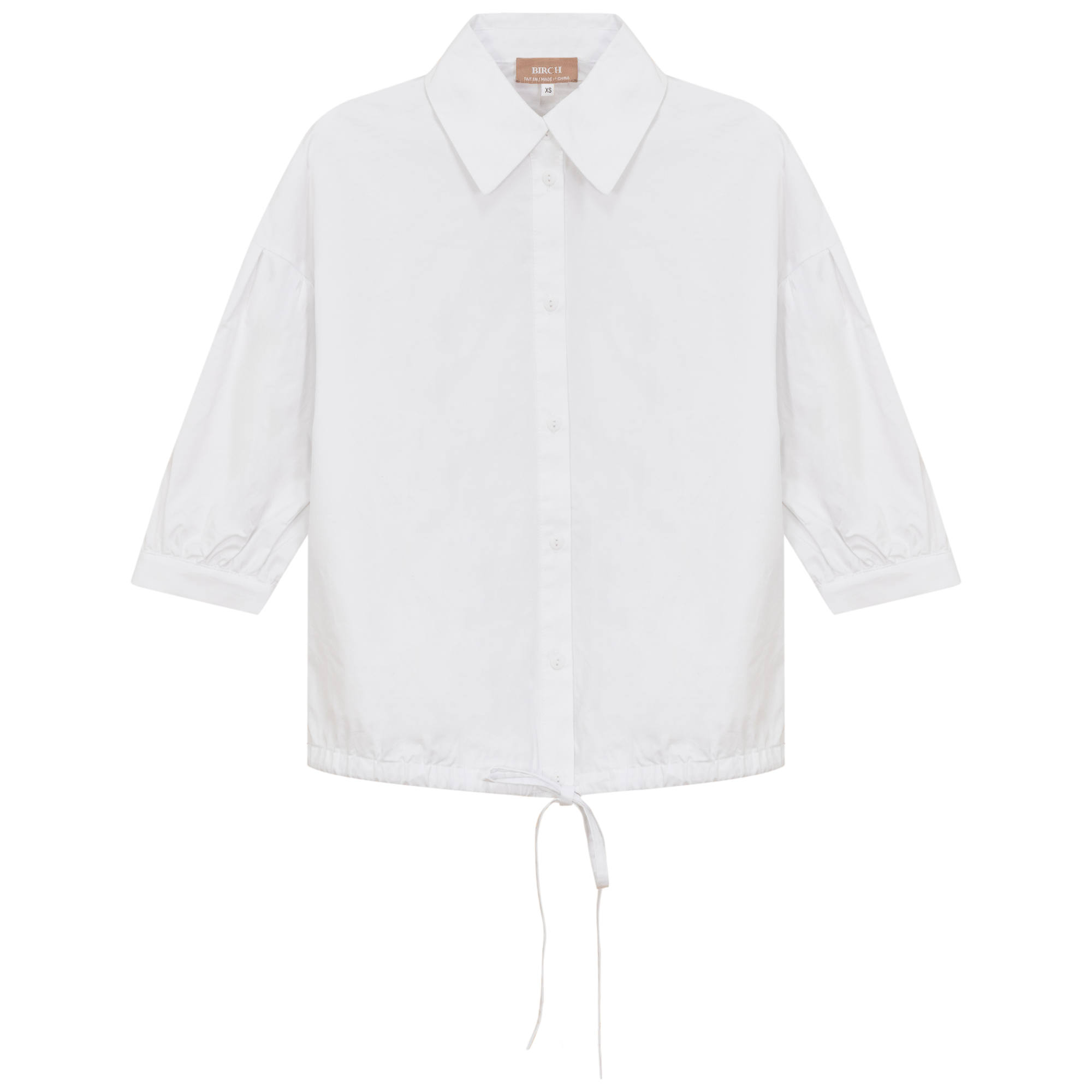 Maternity Striped Cropped Bungee Blouse in White by Birch