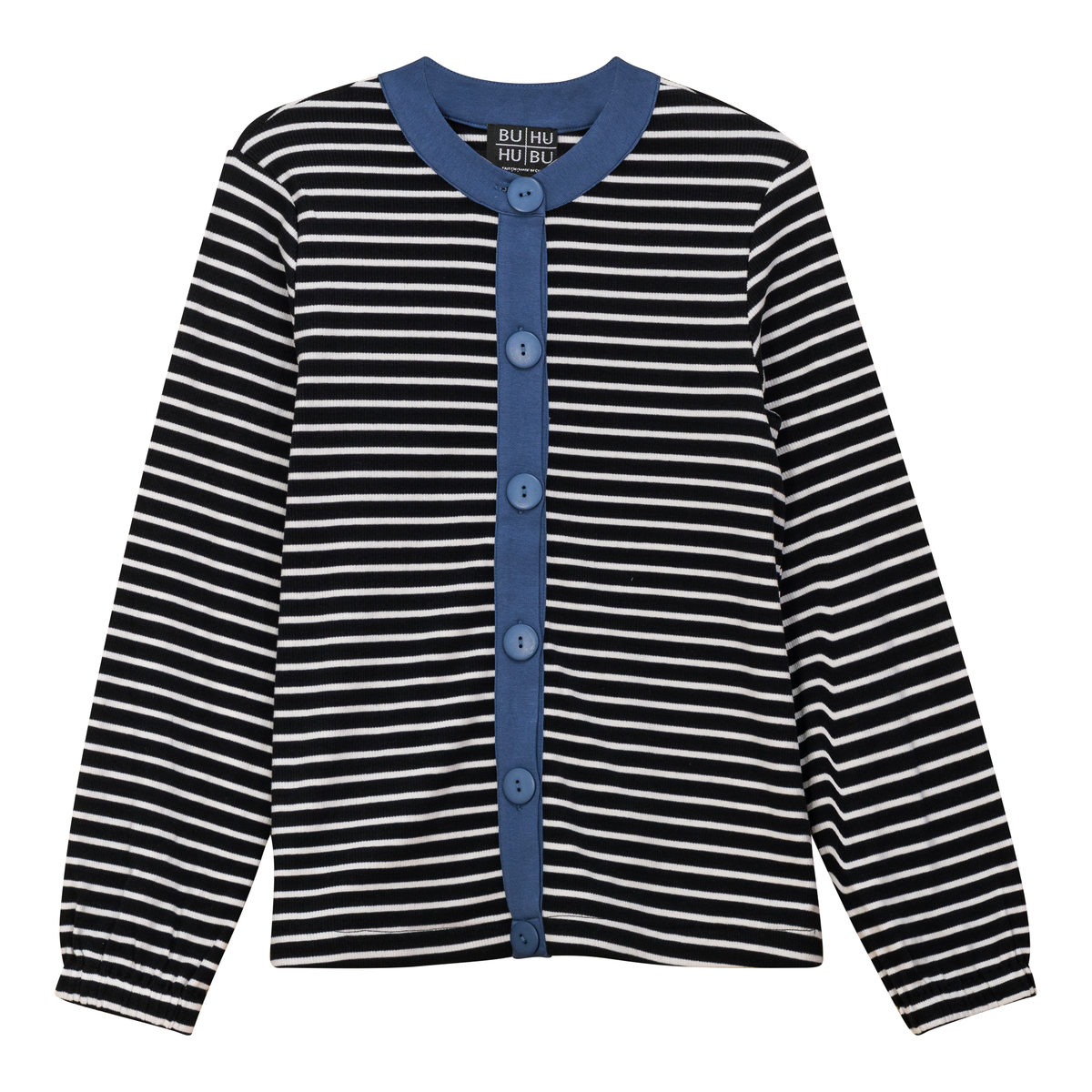 Maternity Striped Button Down Cardigan in Black White by MCM