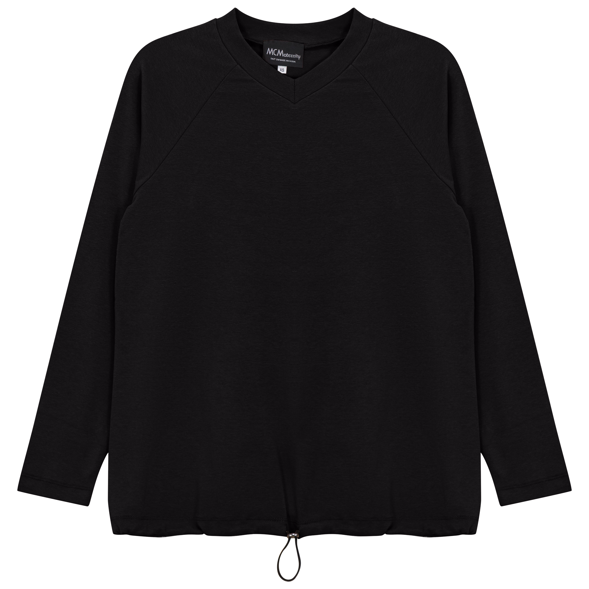 Maternity V Neck Bungee Tee in Black by MCM