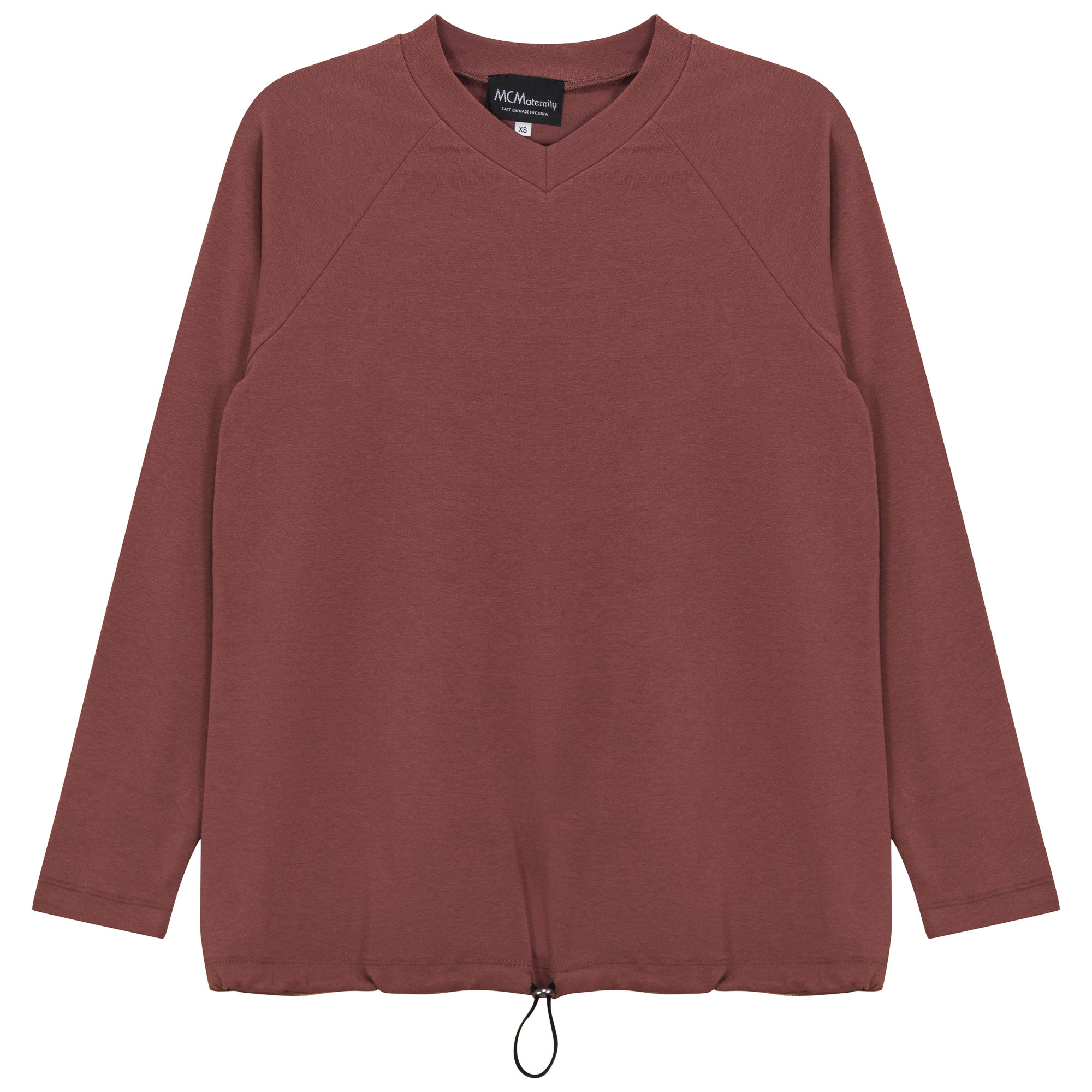 Maternity V Neck Bungee Tee in Champagne by MCM