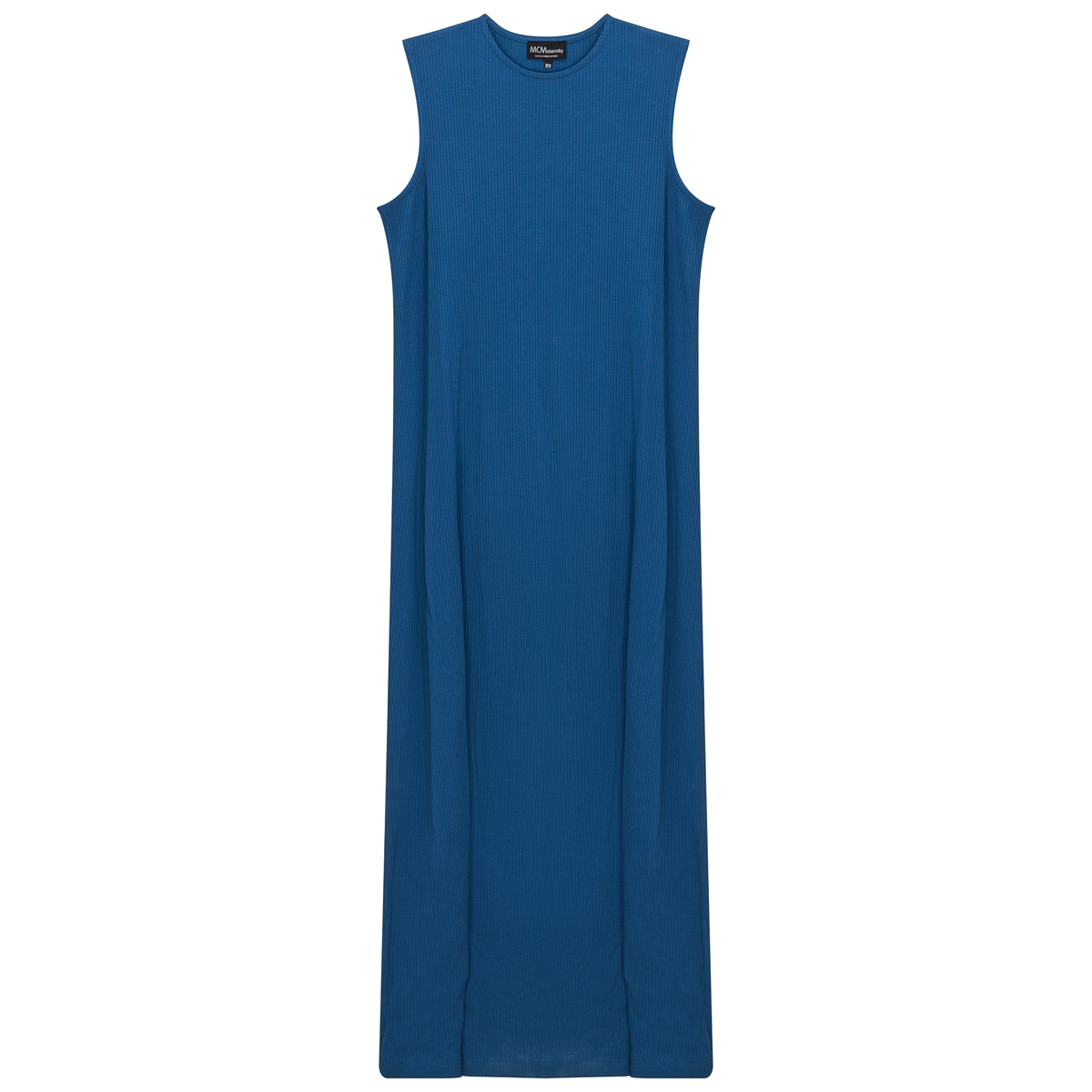 Maternity Ribbed Midi Dress in Chambray by MCM