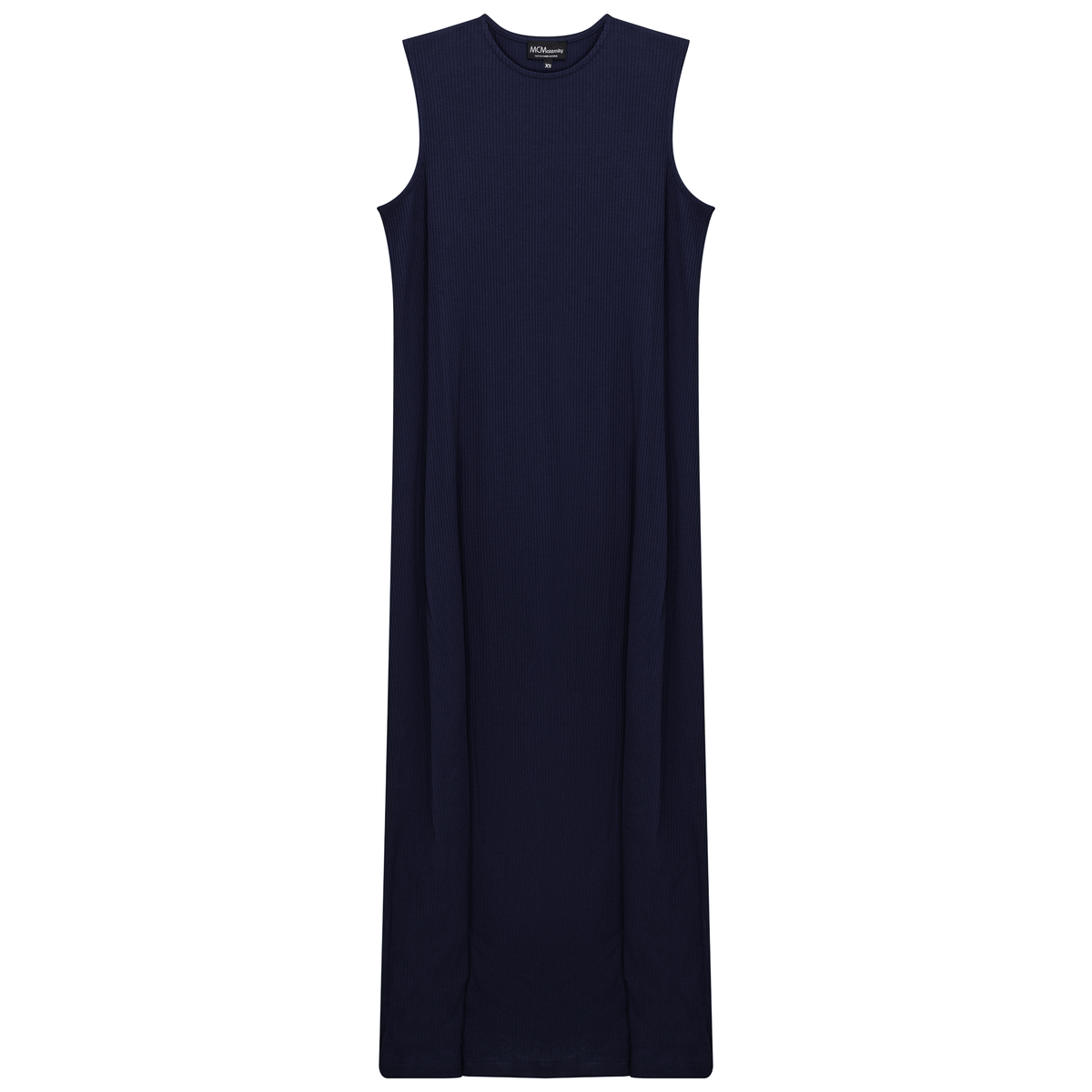 Maternity Ribbed Midi Dress in Dark Denim by MCM