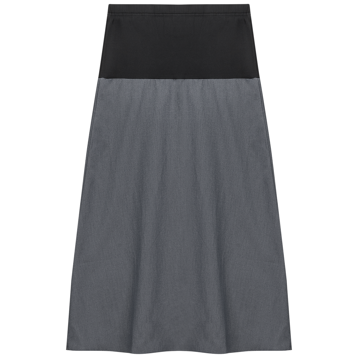 Maternity Chambray Midi Skirt in Black Denim by MCM