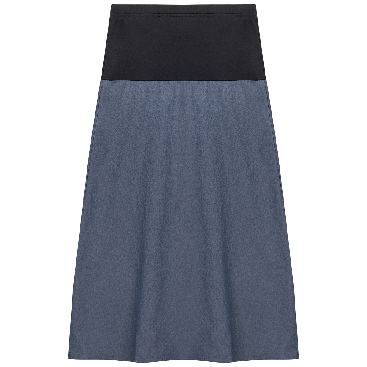 Maternity Chambray Midi Skirt in Dark Denim by MCM