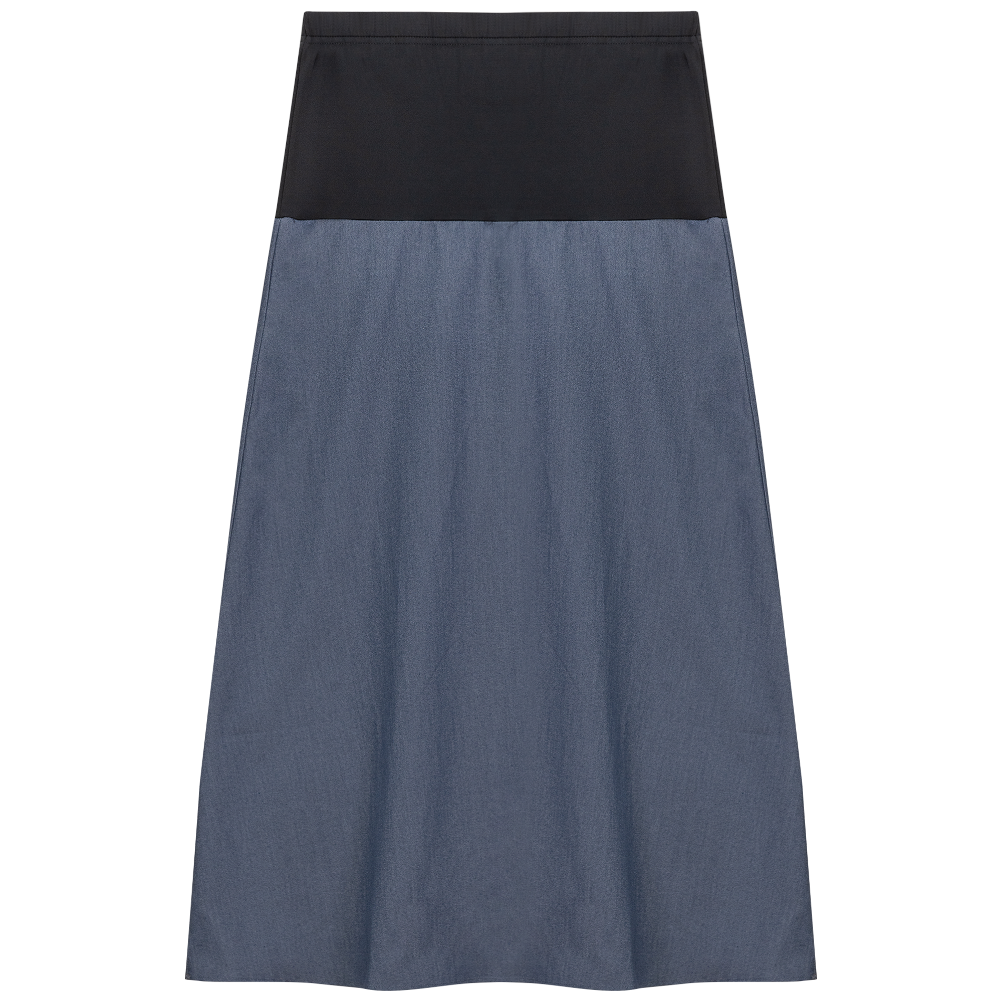 Maternity Chambray Midi Skirt in Dark Denim by MCM
