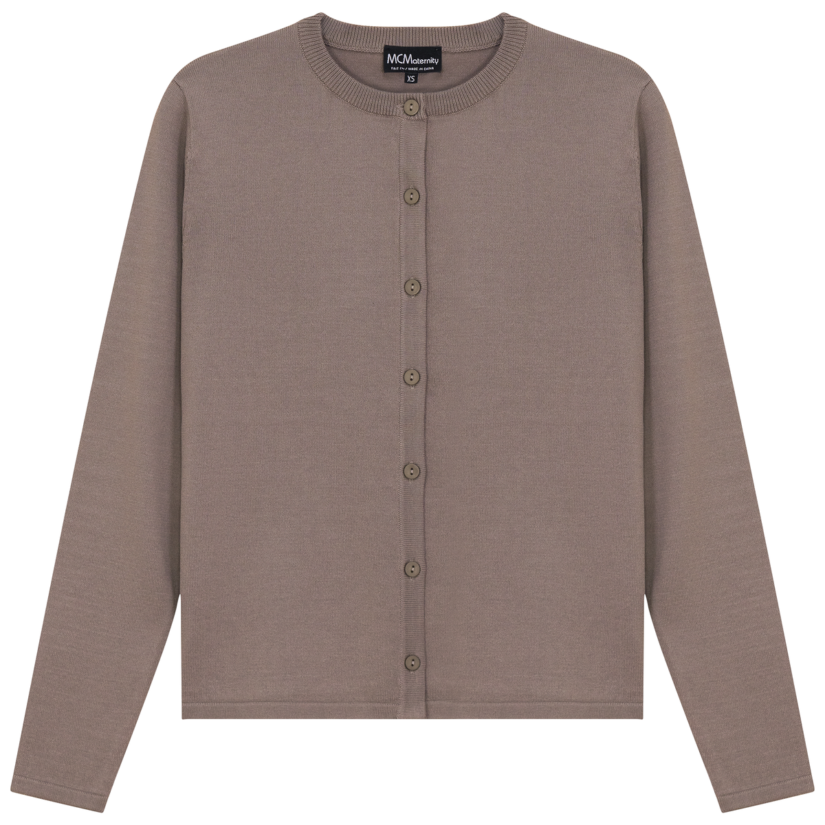 Maternity Knit Cardigan in Stone by MCM