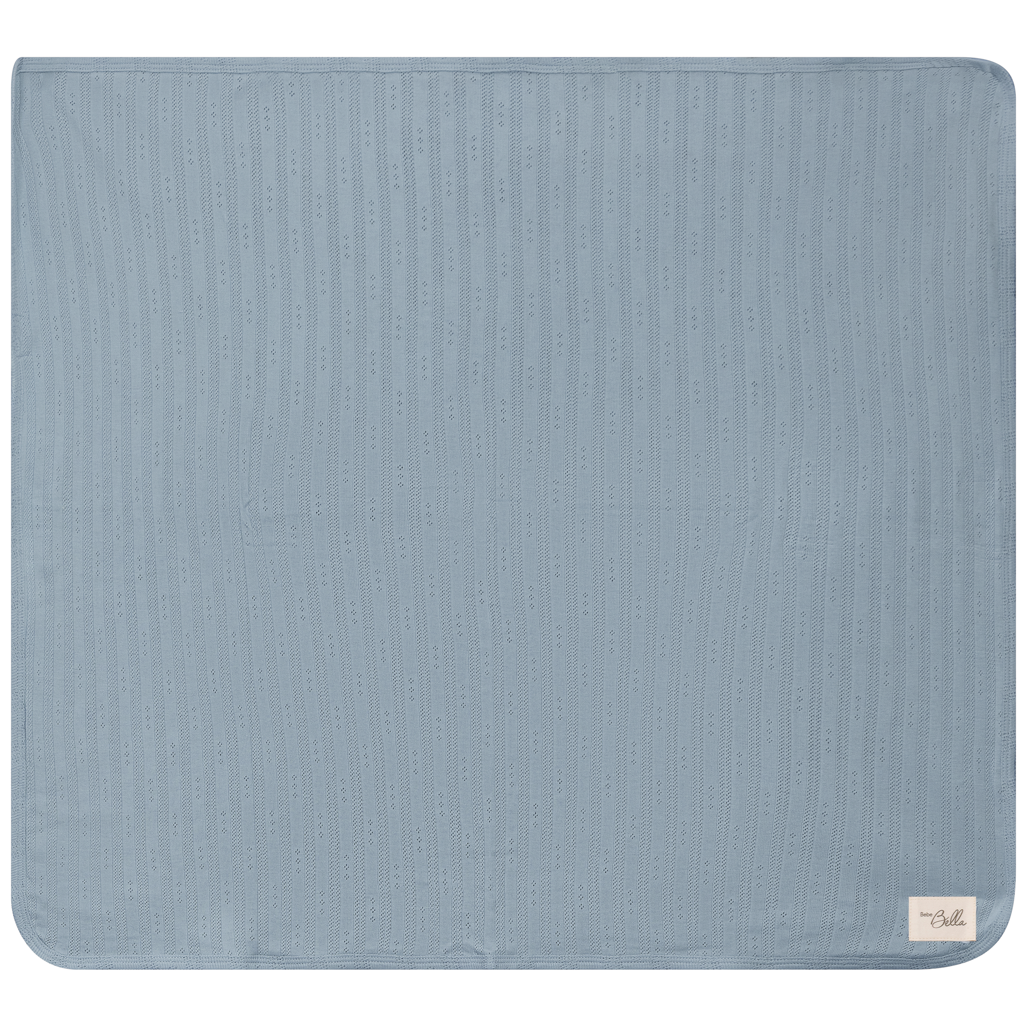 Pointelle Ribbed Blanket in Blue Mist One Size by Bebe Bella