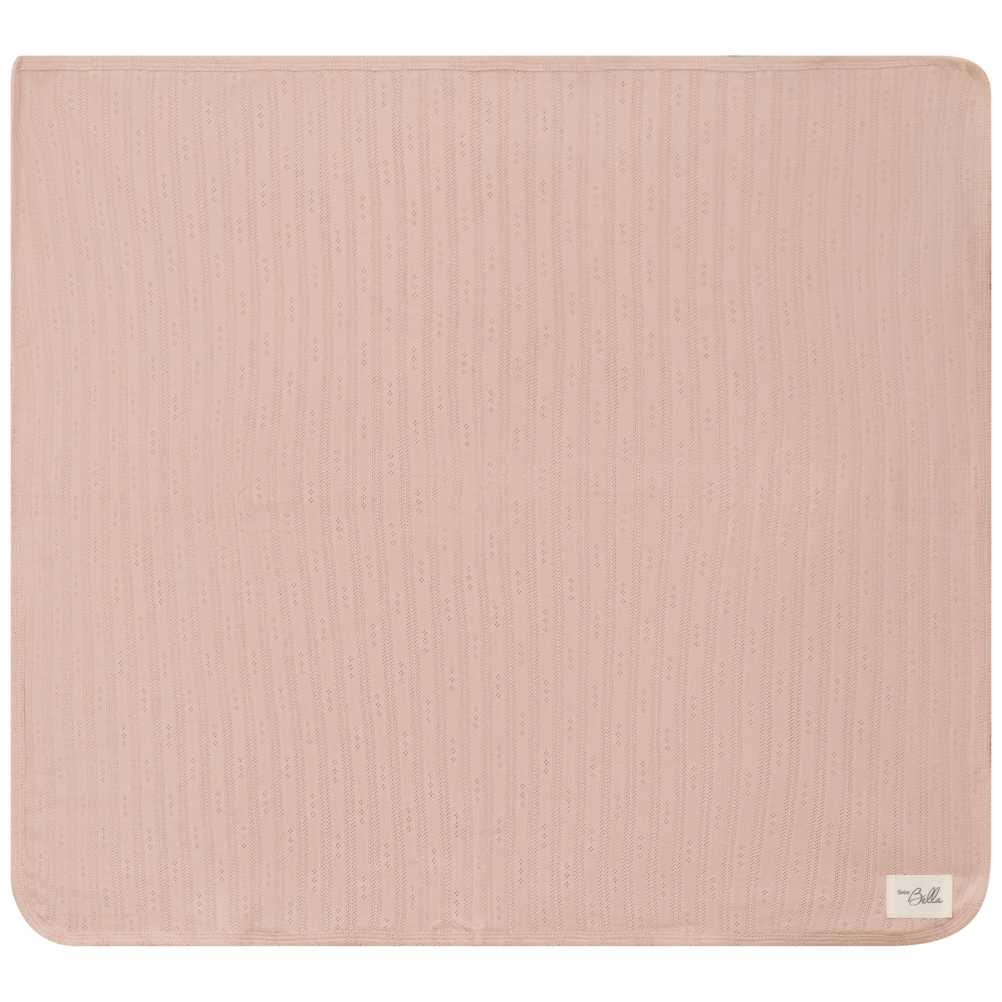Pointelle Ribbed Blanket in Soft Pink One Size by Bebe Bella