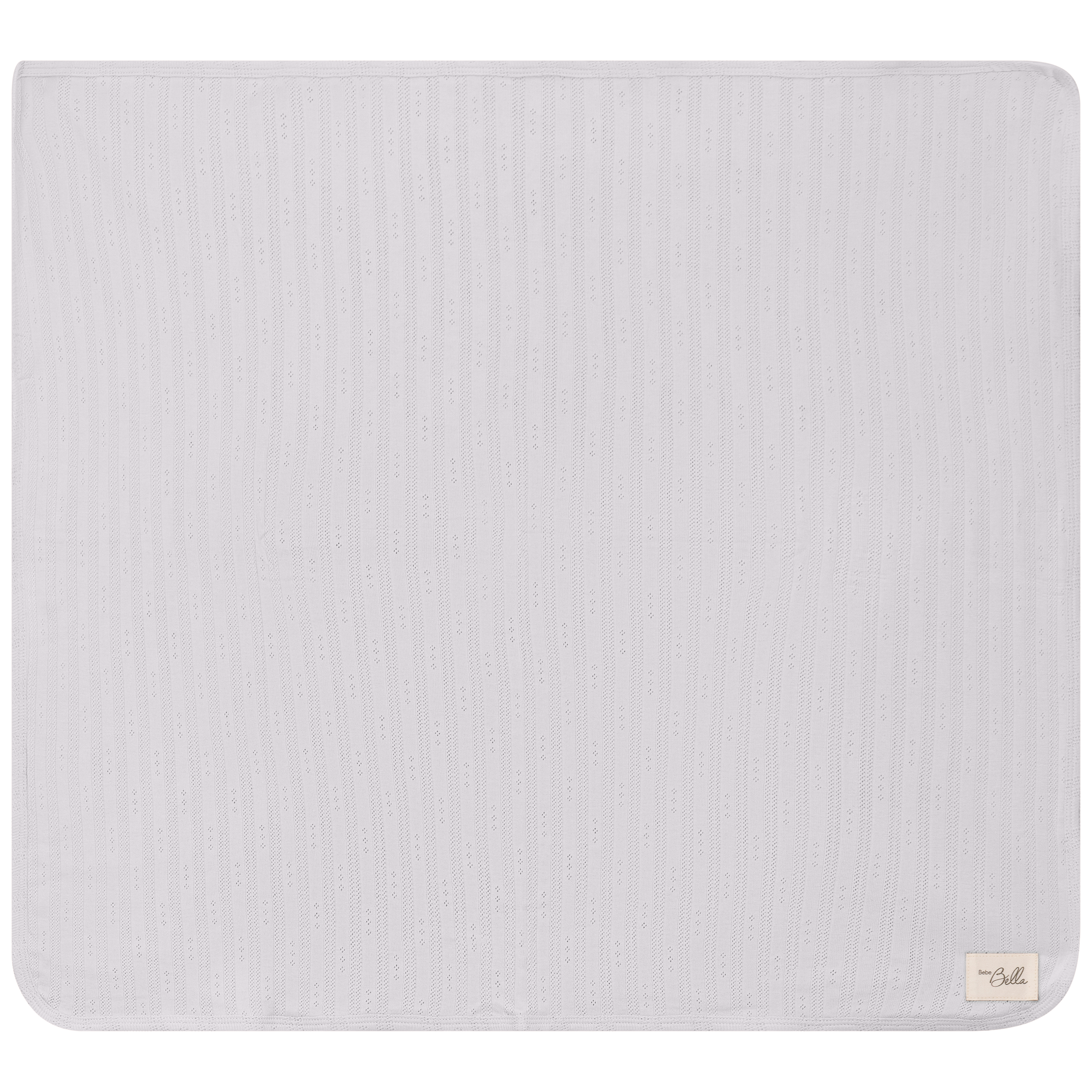 Pointelle Ribbed Blanket in White One Size by Bebe Bella