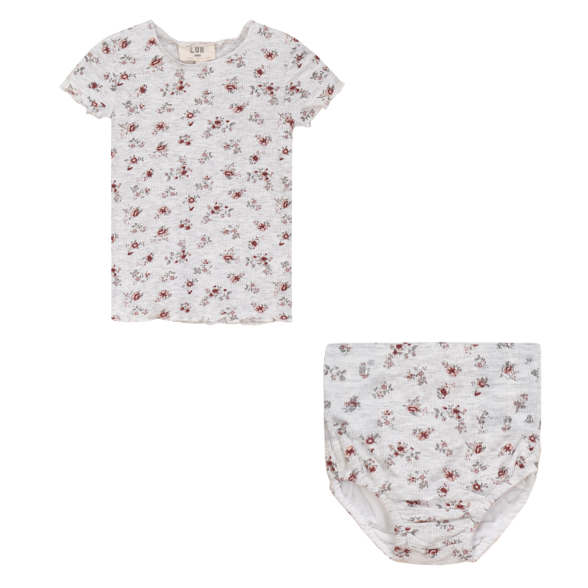 Floral Dream 2Pc Set in Grey Mix by Lux Baby