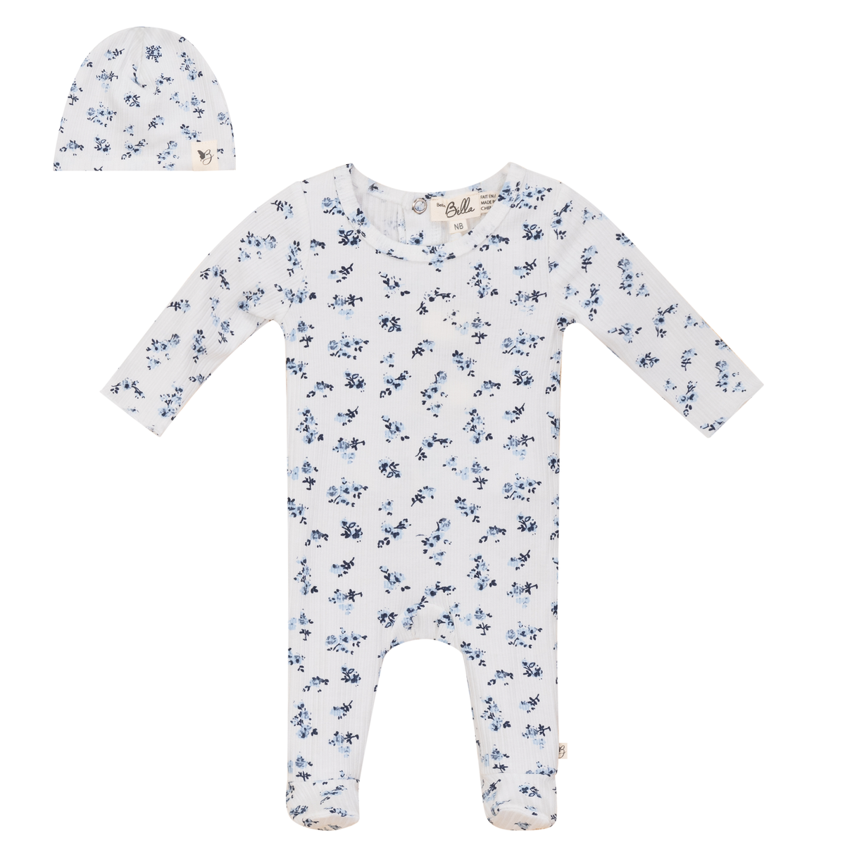 Floral Delight Onesie Set in Blue by Bebe Bella