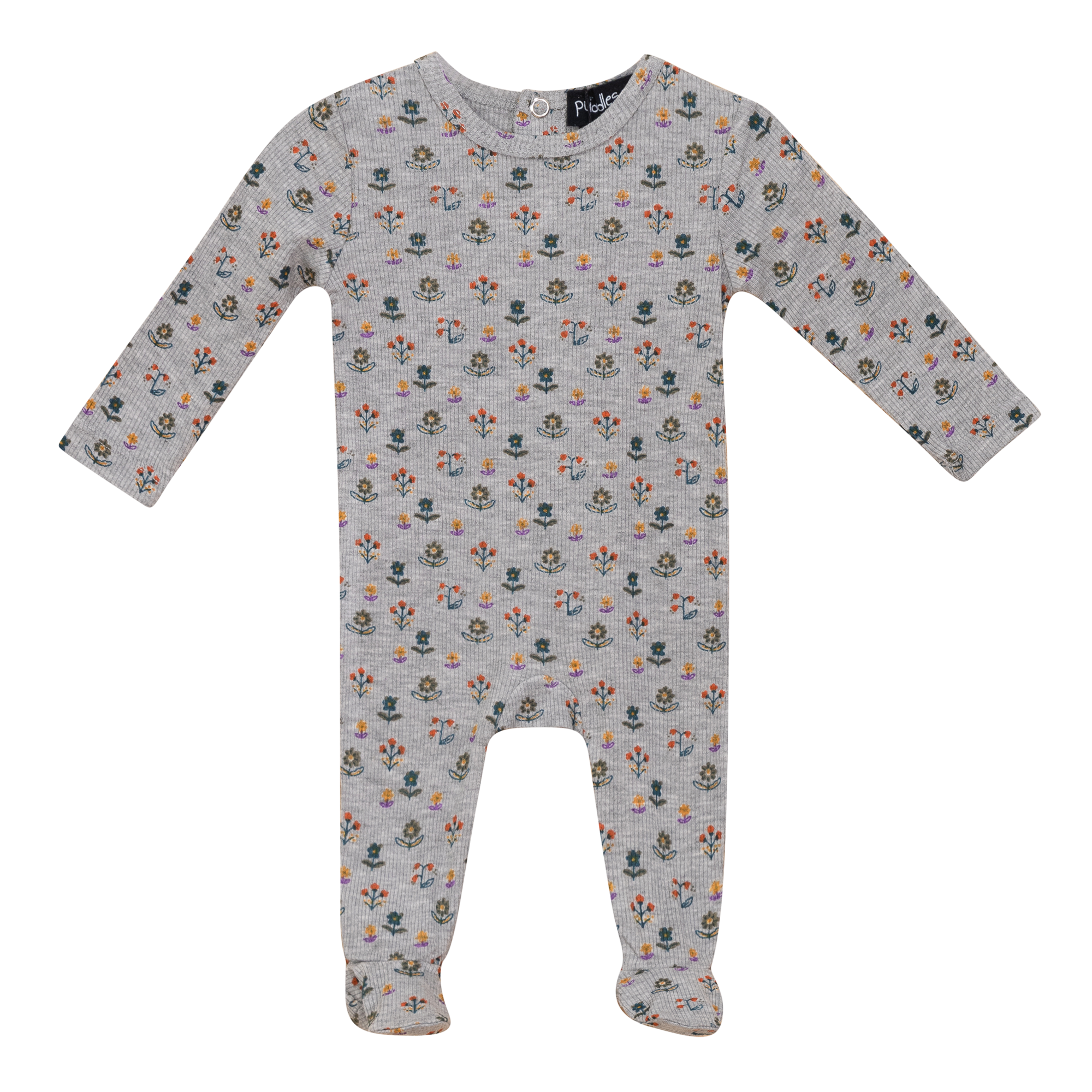 Floral Blossom Onesie in Grey Mix 3 Months by Puddles