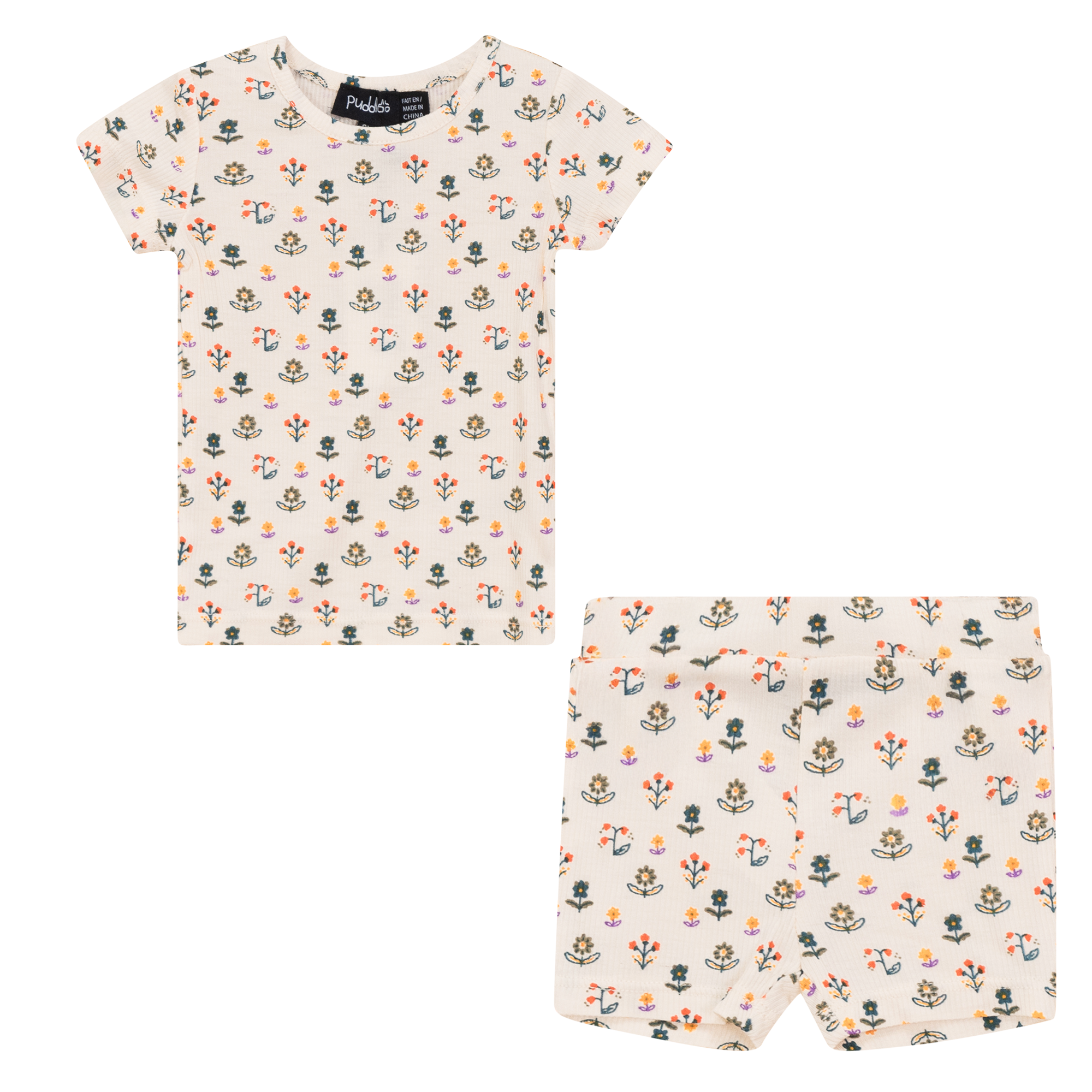 Floral Blossom Shorts Set in Beige by Puddles