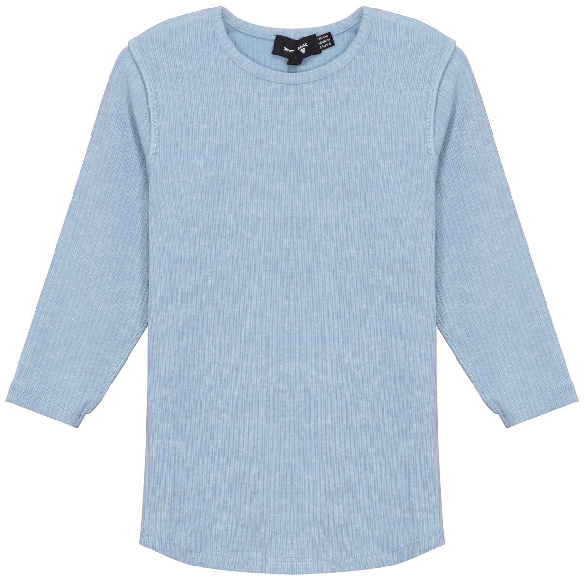 Distressed Rib Top in Dusty Blue by Peek a boo
