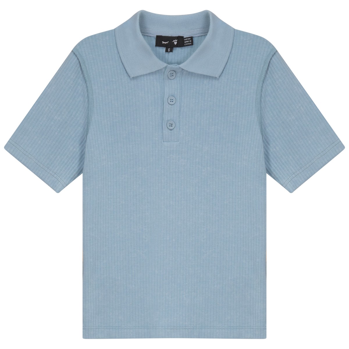 Distressed Short Polo in Dusty Blue by Peek a boo