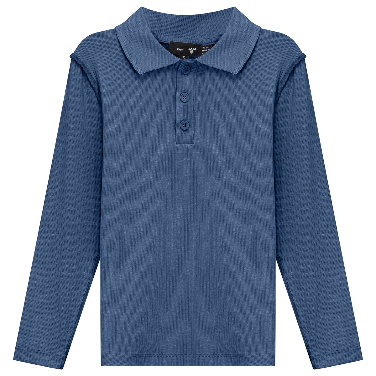Distressed Long Polo in Dark Denim by Peek a boo