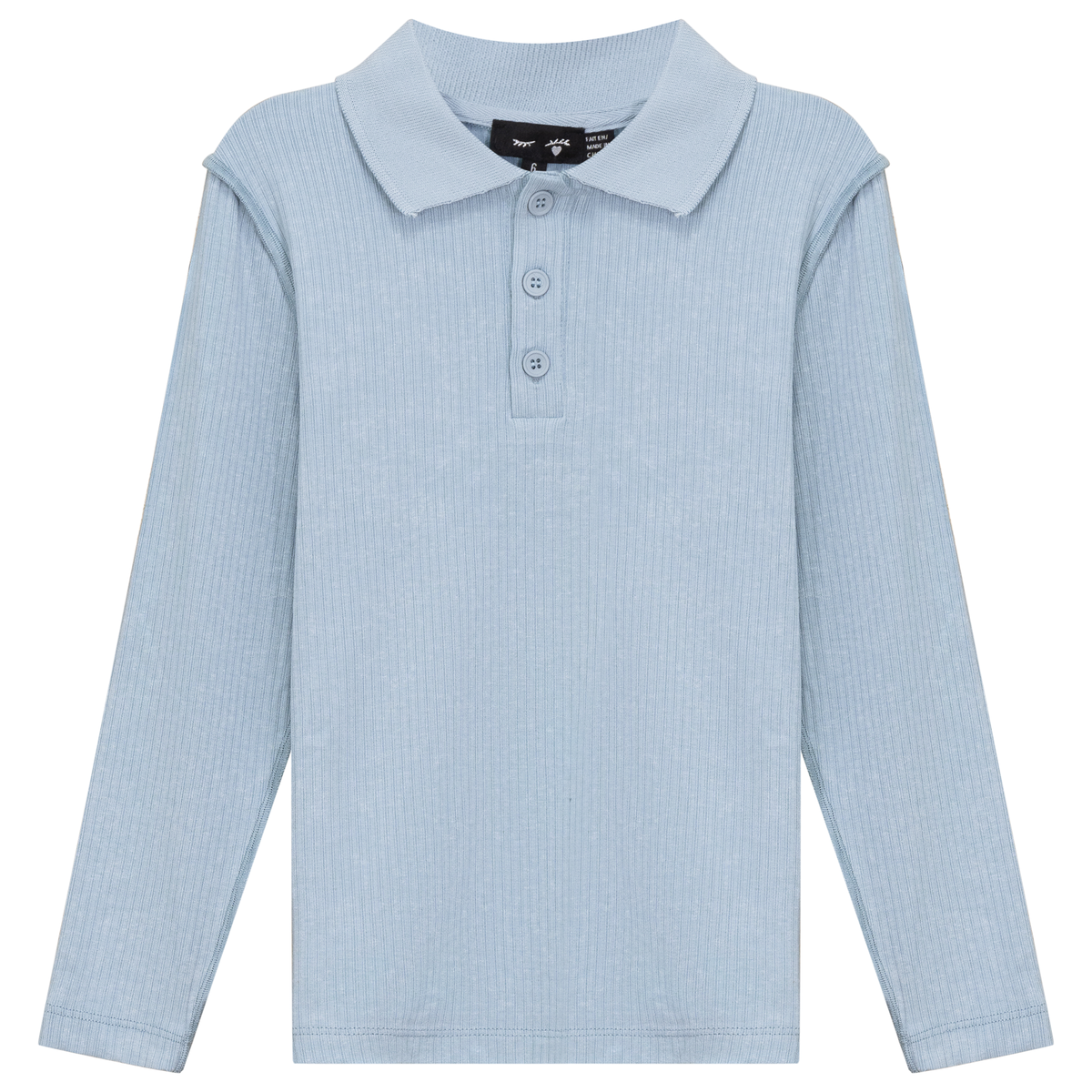 Distressed Long Polo in Dusty Blue by Peek a boo