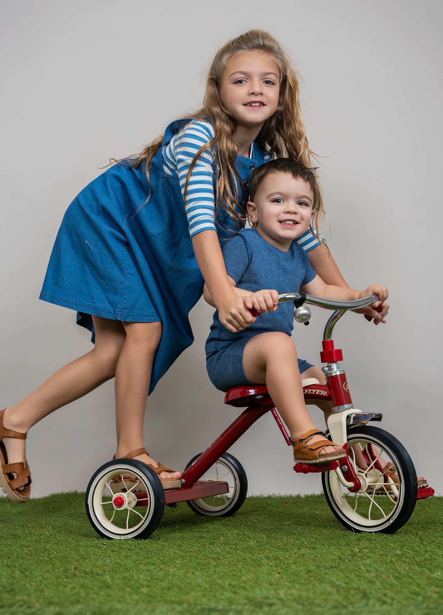 Distressed Shorts Set in Dark Denim by Peek a boo