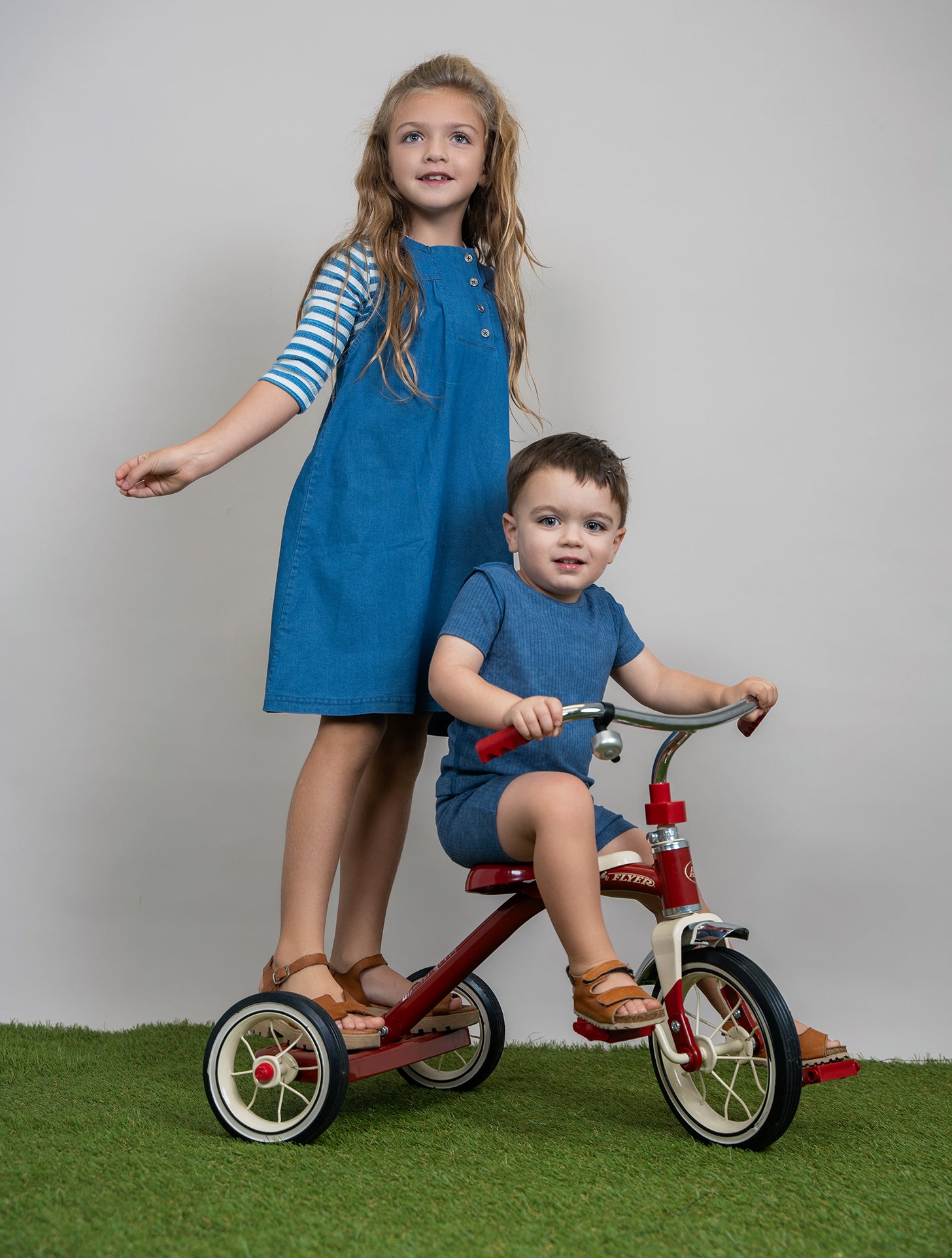 Distressed Shorts Set in Dark Denim by Peek a boo