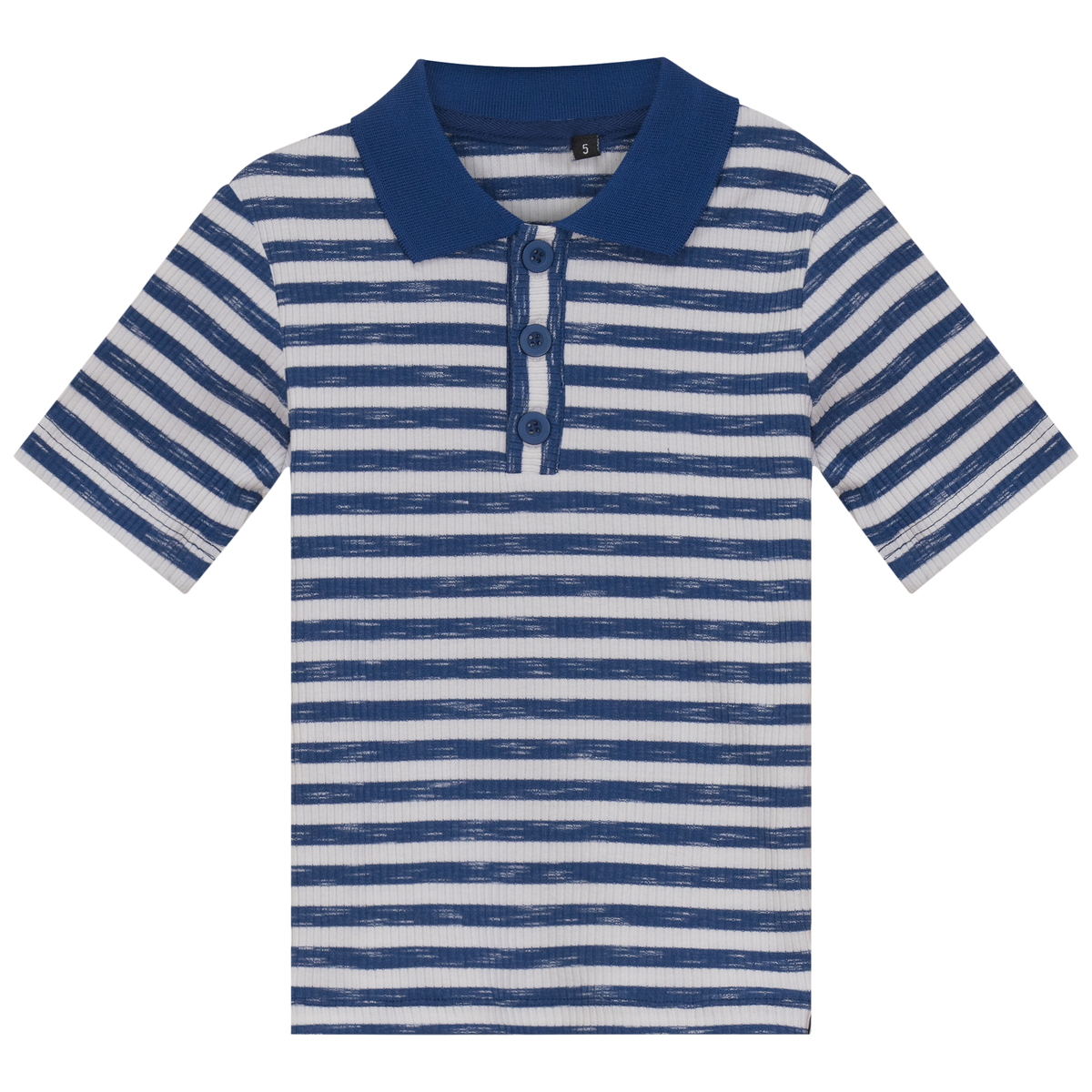 Mix Stripped Short Polo in Dark Blue by High 5