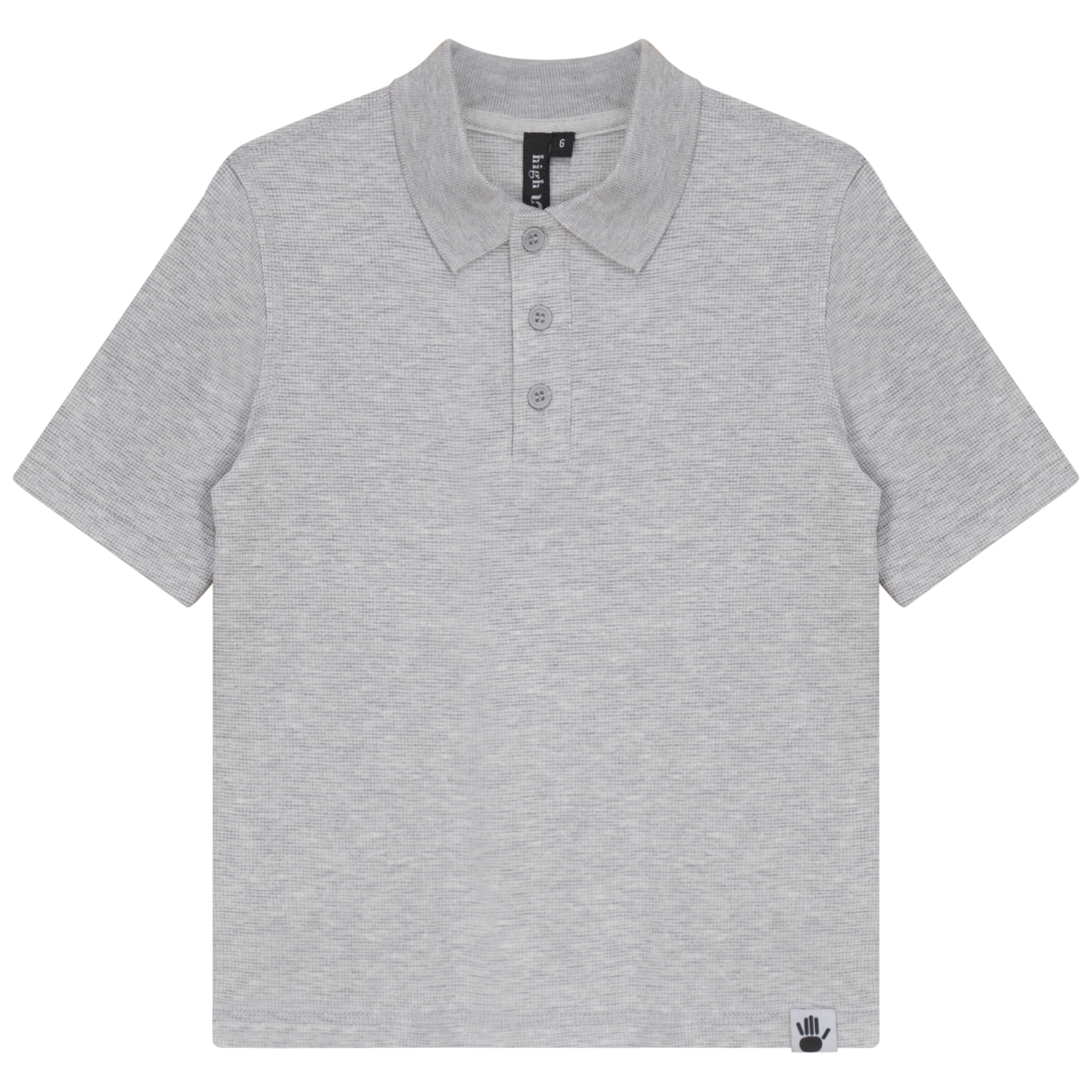 Mini Stripped Short Polo in Grey Mix by High 5