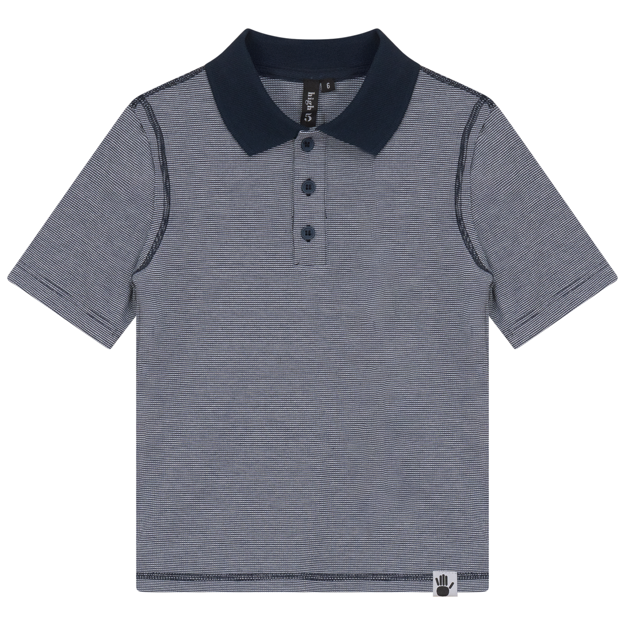 Mini Stripped Short Polo in Navy by High 5