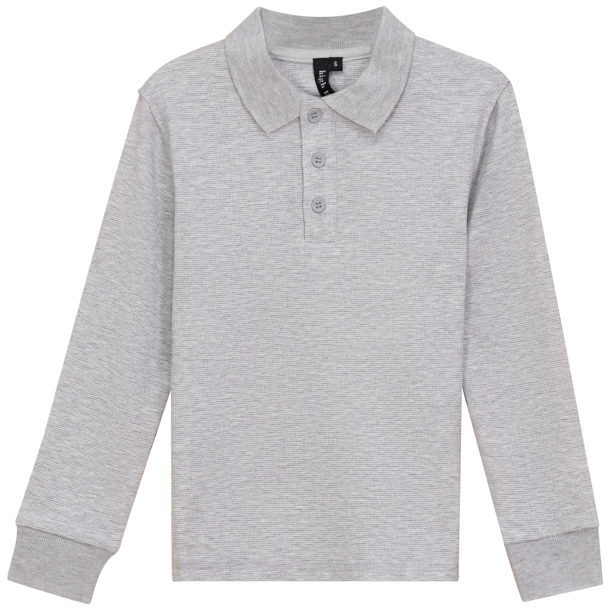 Mini Stripped Long Polo in Grey Mix by High 5