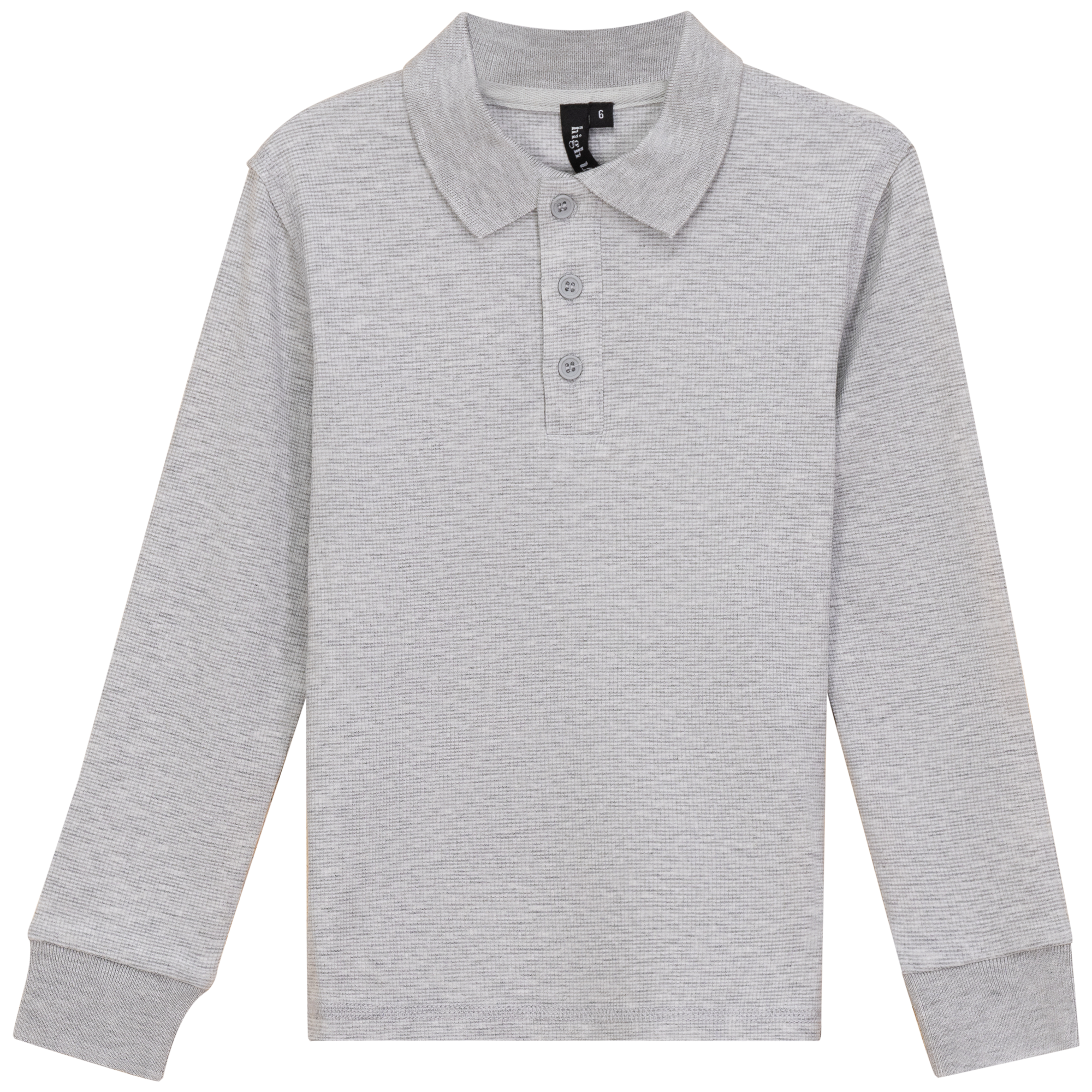 Mini Stripped Long Polo in Grey Mix by High 5