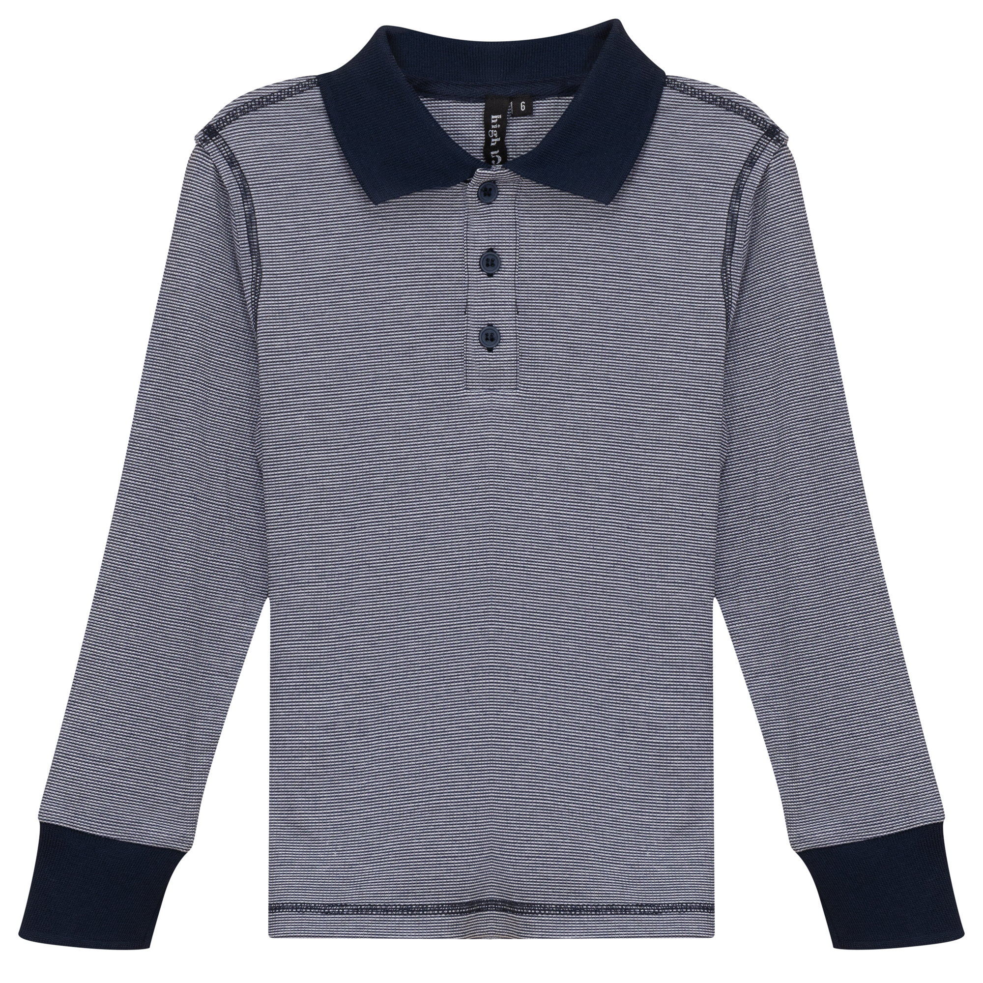 Mini Stripped Long Polo in Navy by High 5