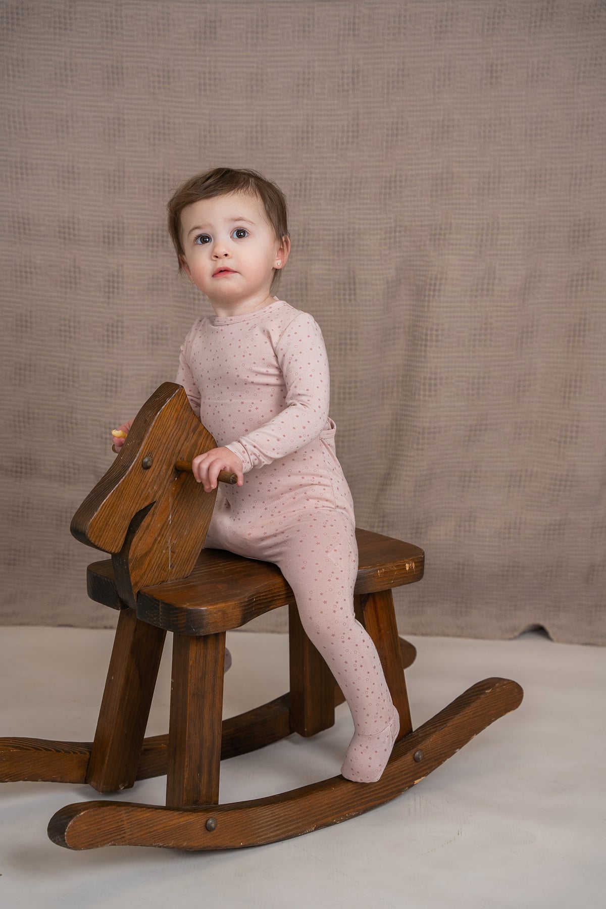 Star Print Onesie in Cream by Whipped Cocoa