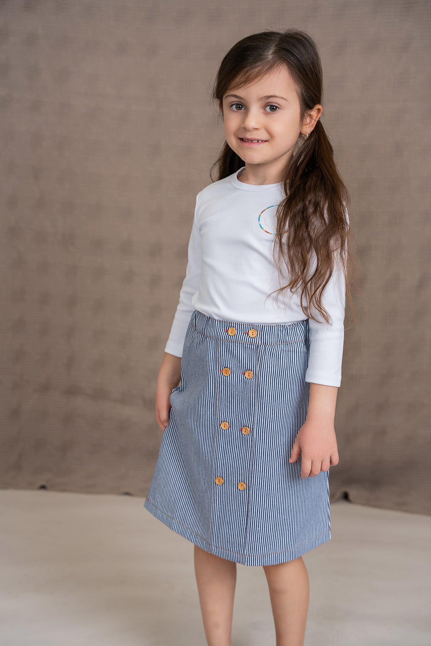 Smiley Embroidered Top in by Puddles